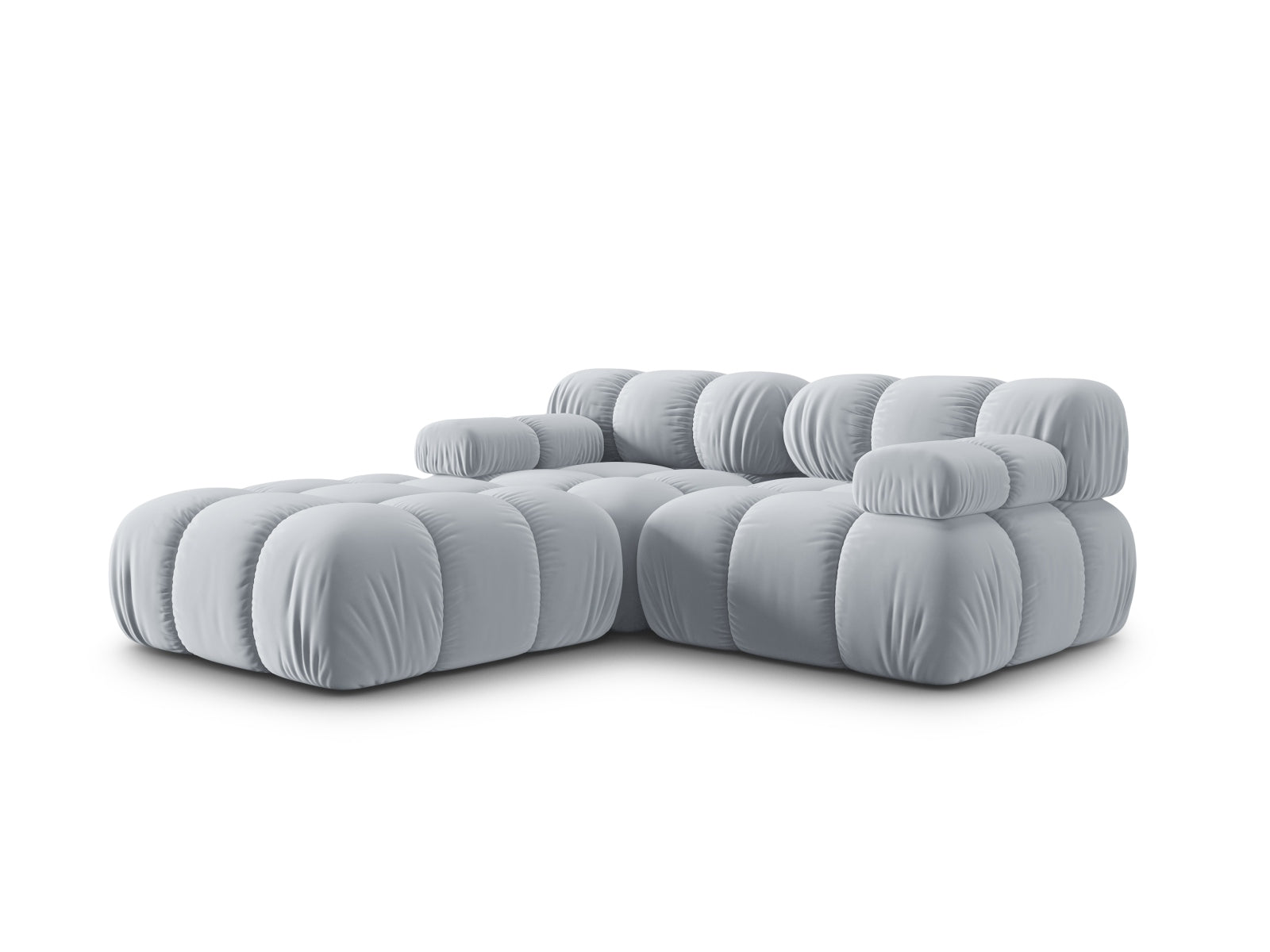 Modulares 3-Sitzer Sofa Bellis in zartem Hellblau, perfekt für moderne Wohnkonzepte. Vielseitig und stilvoll für jeden Raum.