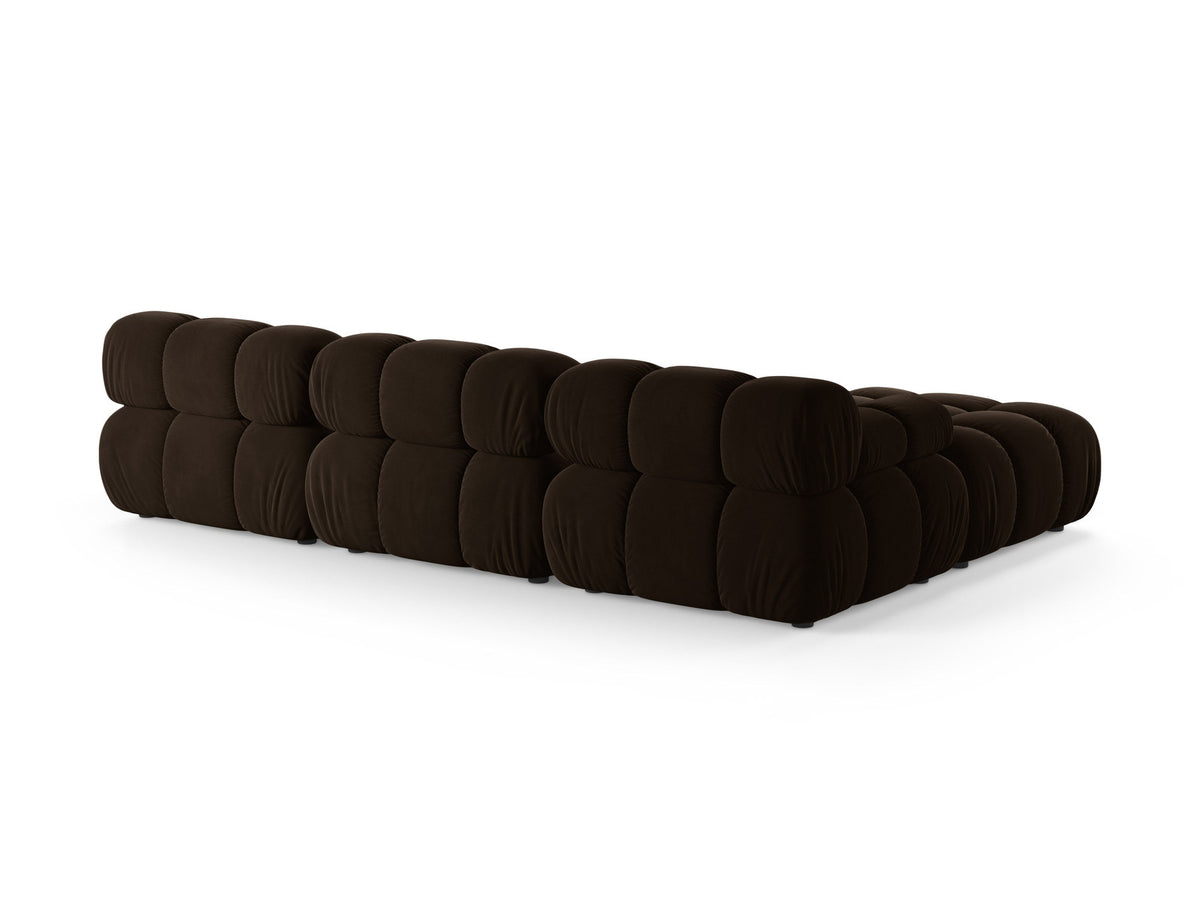 Bellis Velour modulares Sofa 4 Sitzer 188cm in Dark Brown-Bluvel präsentiert im Onlineshop von KAQTU Design AG. L-Sofa links ist von Micadoni
