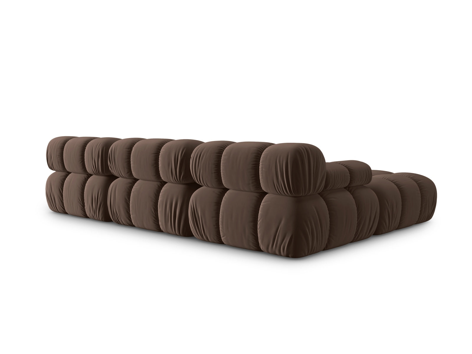 Elegantes Bellis Velour Sofa in warmem Braun, 4-Sitzer, 188 cm, linksseitig, ideal für stilvolle und einladende Wohnräume.