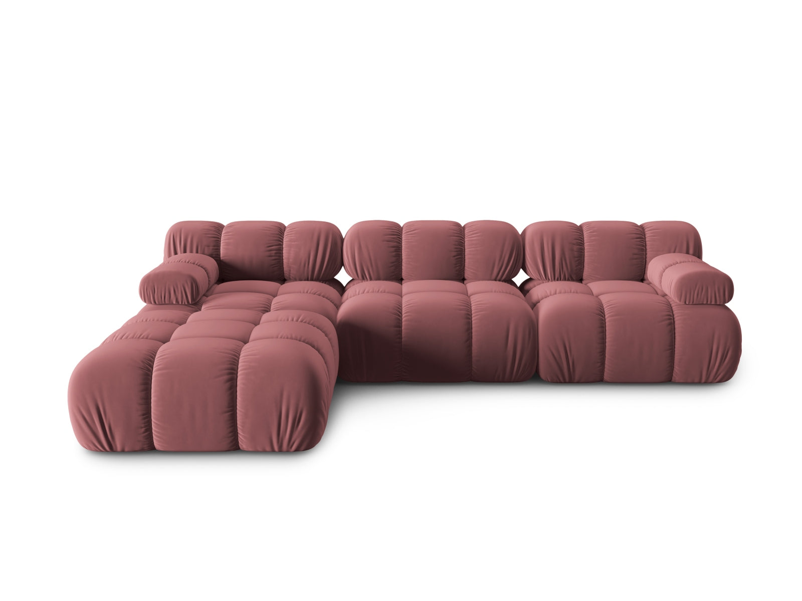 Bellis Velour modulares Sofa 4 Sitzer 188cm in Pink präsentiert im Onlineshop von KAQTU Design AG. 3er Sofa ist von Micadoni