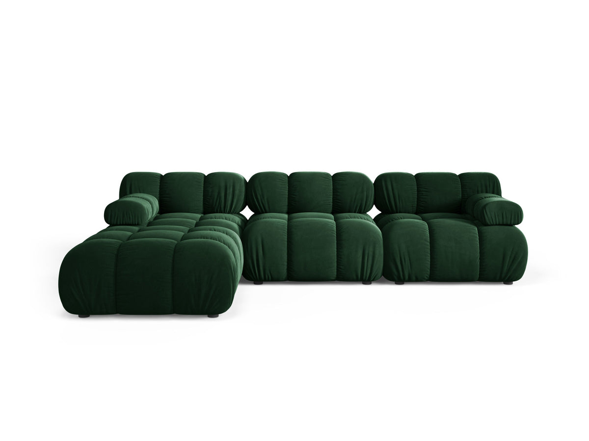 Bellis Velour modulares Sofa 4 Sitzer 188cm in Bottle Green-Bluvel präsentiert im Onlineshop von KAQTU Design AG. L-Sofa links ist von Micadoni