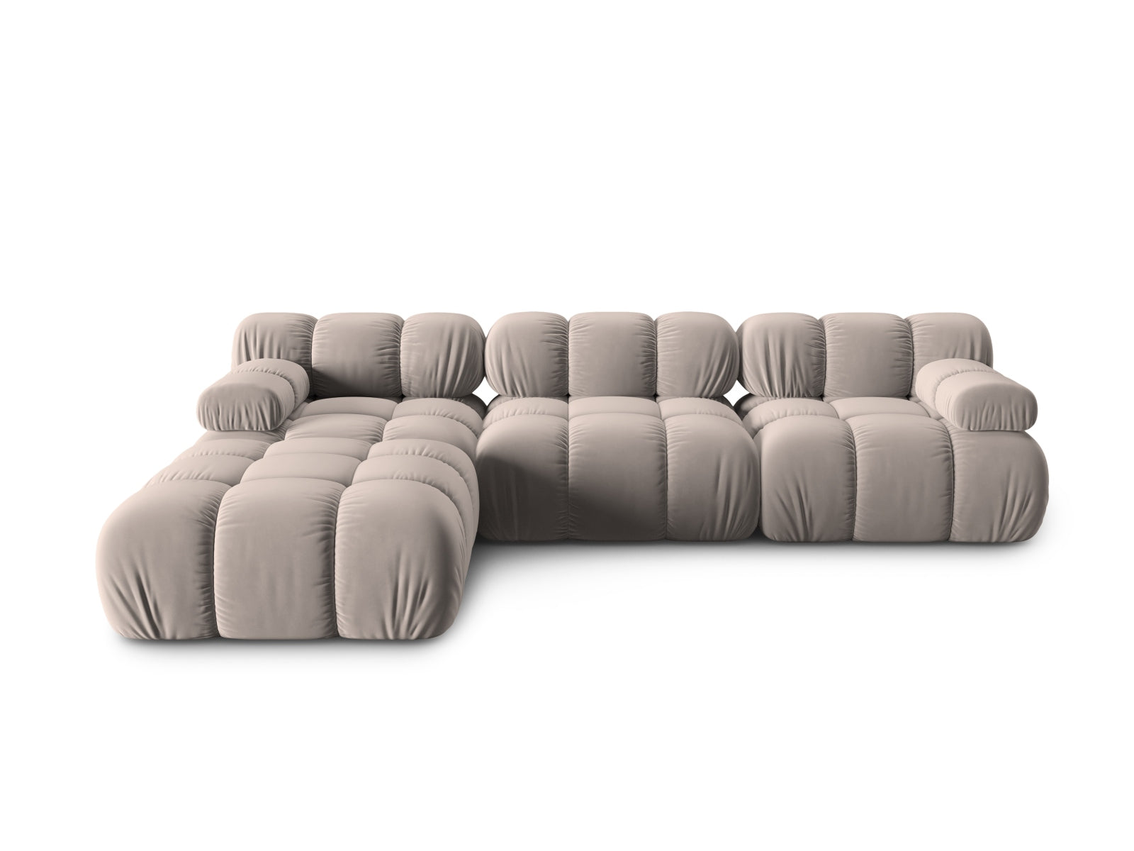 Bellis Velour modulares Sofa 4 Sitzer 188cm in Cappuccino präsentiert im Onlineshop von KAQTU Design AG. 3er Sofa ist von Micadoni