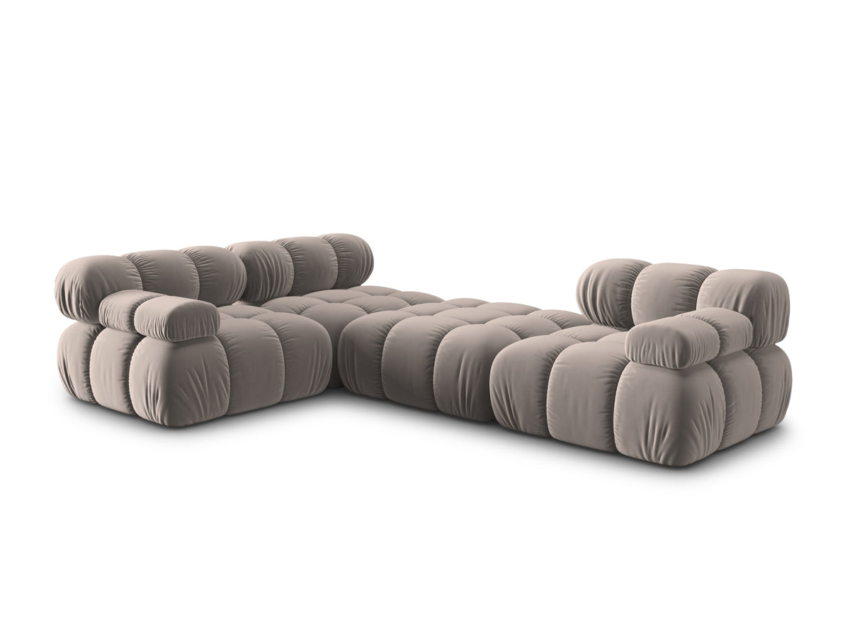 Bellis Velour modulares Sofa 4 Sitzer 188cm in Cappuccino-Bluvel präsentiert im Onlineshop von KAQTU Design AG. 3er Sofa ist von Micadoni
