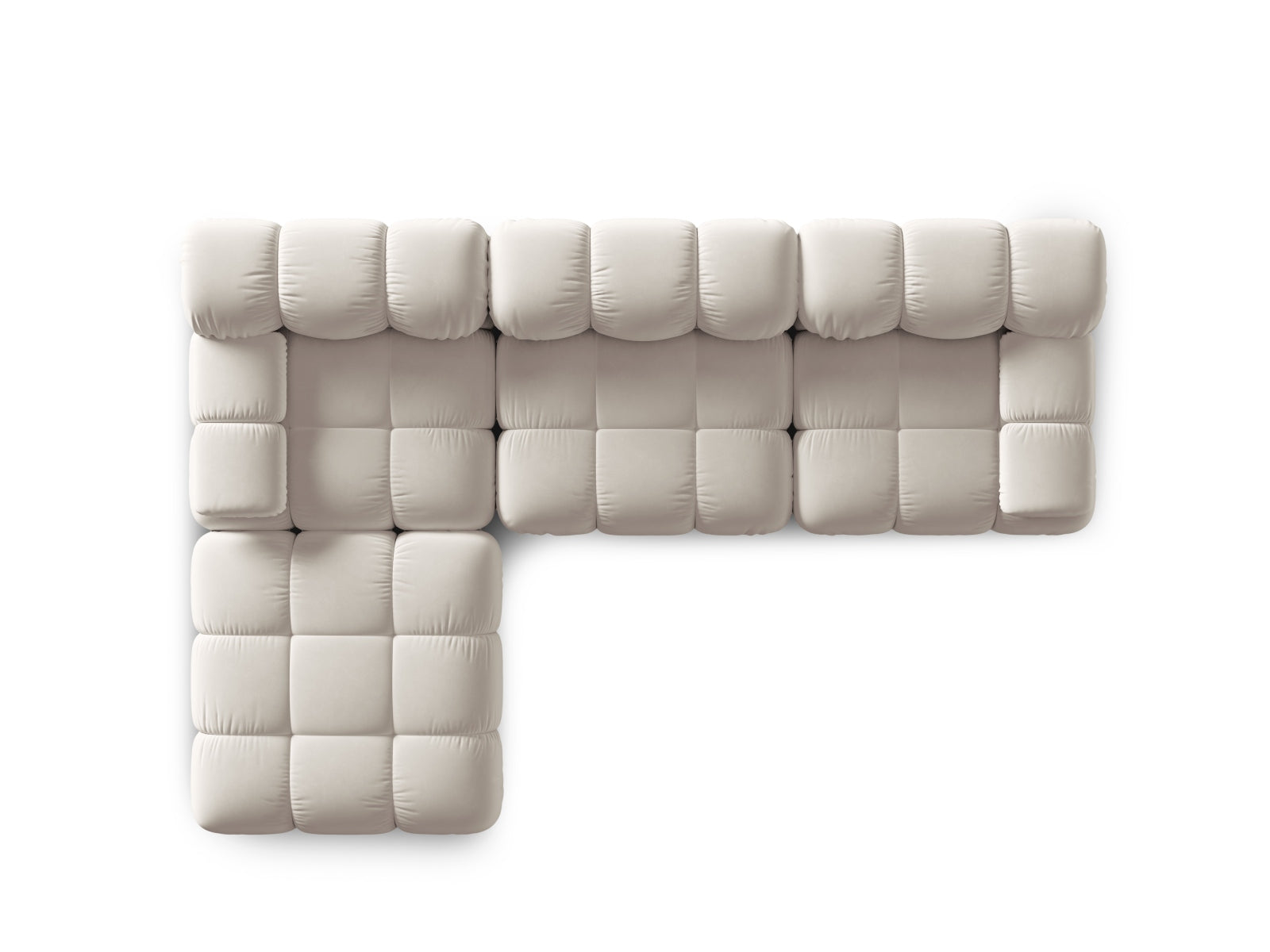 Modulares 4-Sitzer Sofa Bellis in Dunkelbeige aus Velours, perfekt für moderne Wohnkonzepte, von Micadoni, stilvoll und funktional.