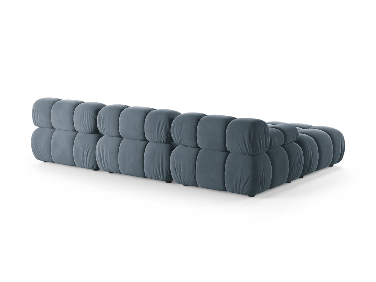 Bellis Velour modulares Sofa 4 Sitzer 188cm in Light Blue-Bluvel präsentiert im Onlineshop von KAQTU Design AG. L-Sofa links ist von Micadoni
