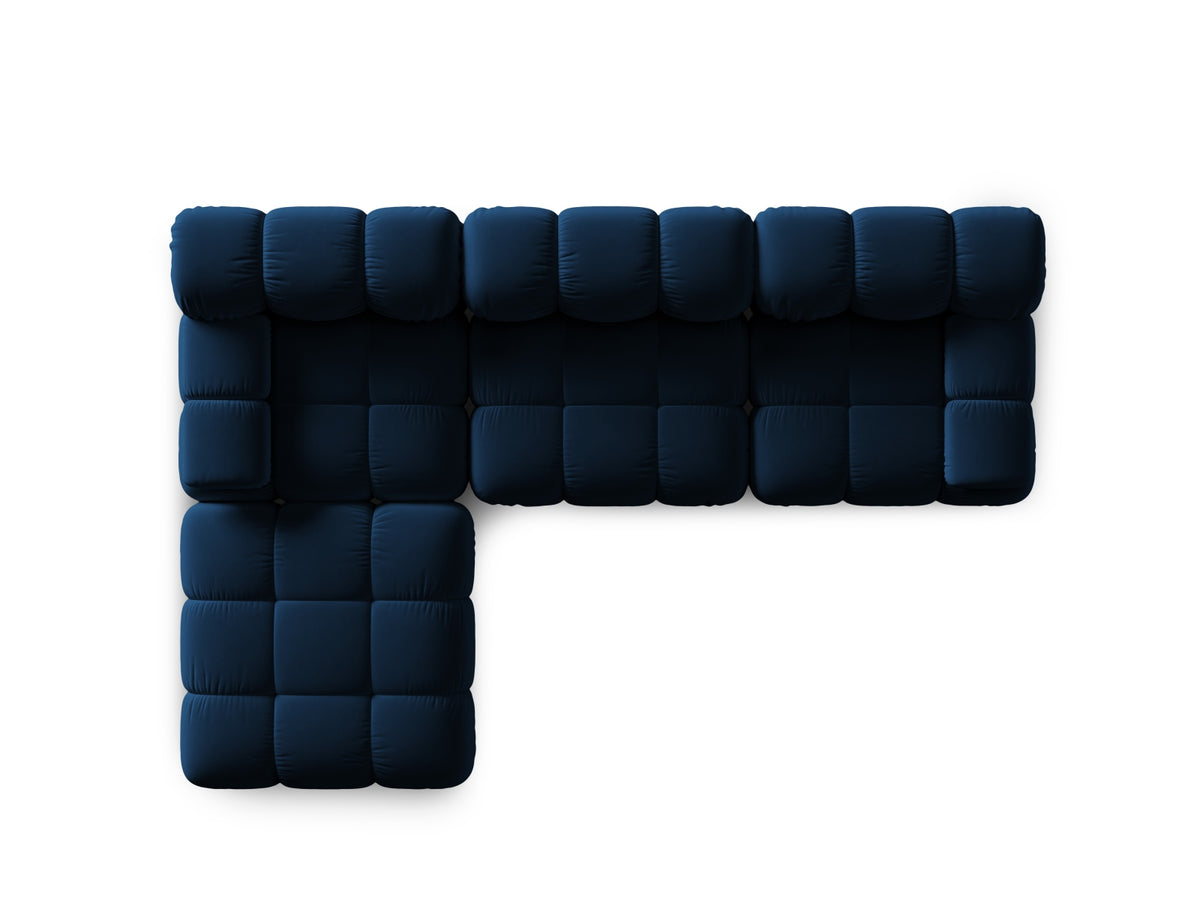 Bellis Velour modulares Sofa 4 Sitzer 188cm in Royal Blue-Bluvel präsentiert im Onlineshop von KAQTU Design AG. L-Sofa links ist von Micadoni