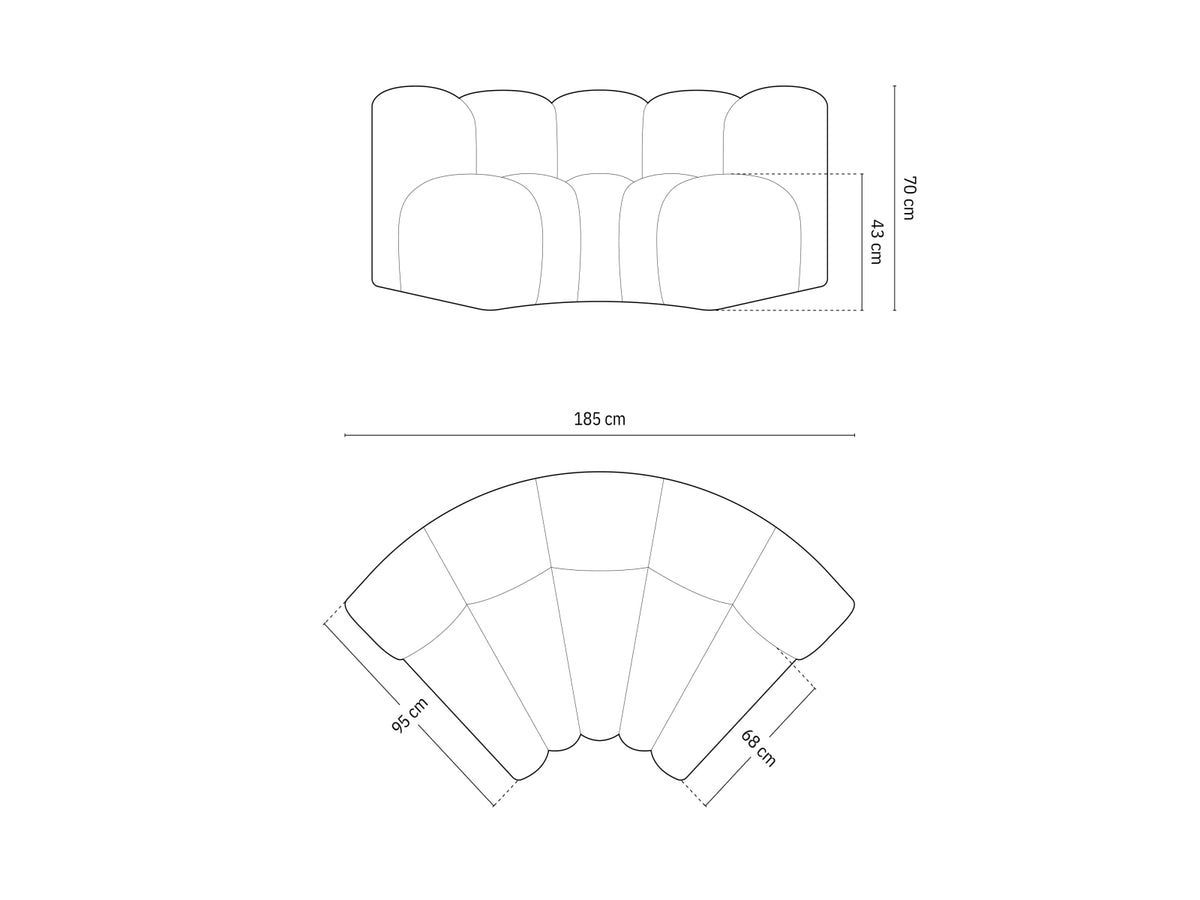 Lupine Modul Corner 1 Sitzer in Black-Baloo präsentiert im Onlineshop von KAQTU Design AG. Modulares Sofa ist von Micadoni