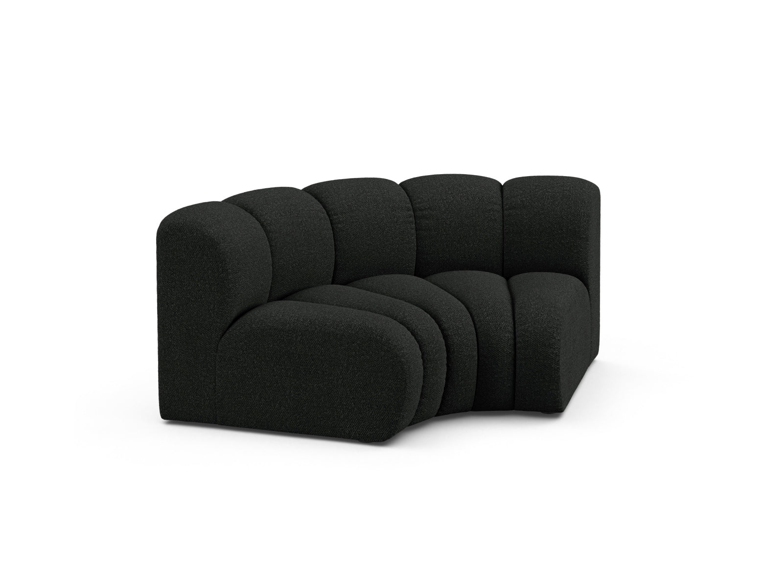 Eleganter Lupine Modul Corner 1 Sitzer in stilvollem Schwarz, ideal für moderne Wohnräume. Teil der vielseitigen Sofaserie von Micadoni.