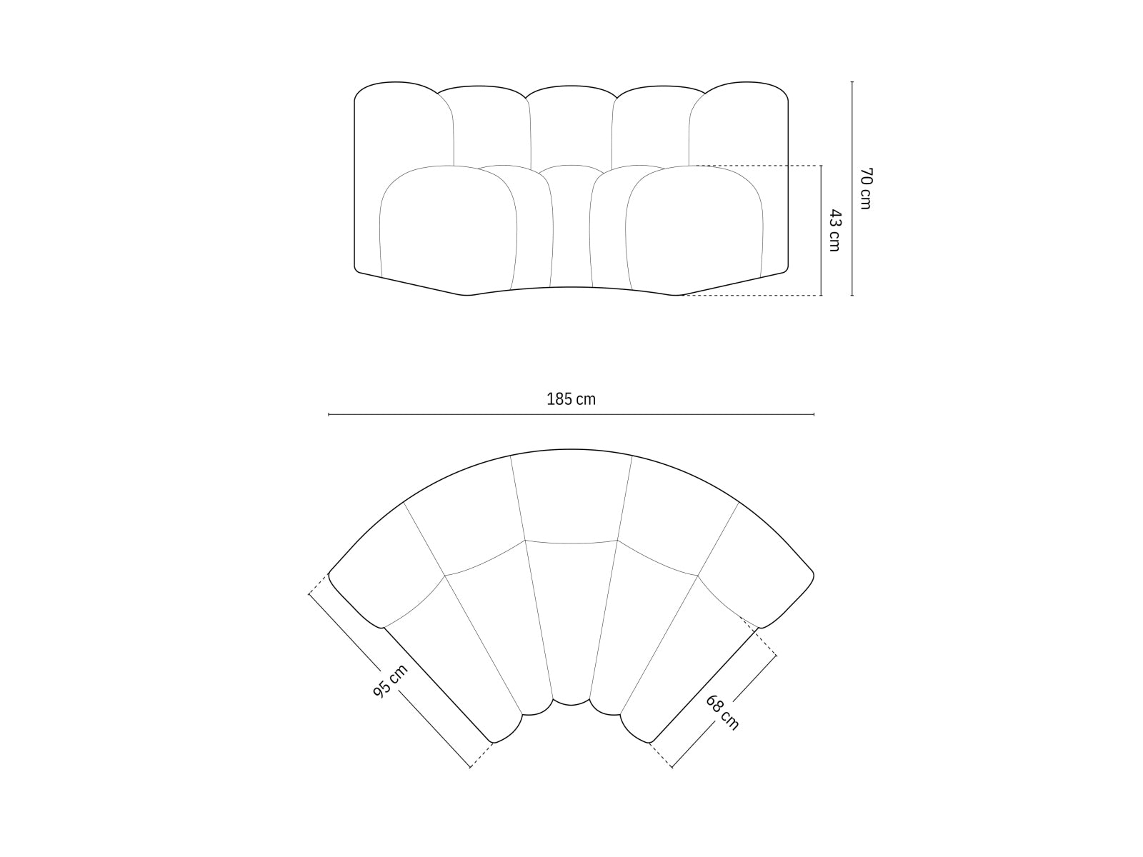 Modularer Lupine Corner 1 Sitzer in modernem Grau, perfekt für flexible Wohnkonzepte und stilvolle Inneneinrichtungen.