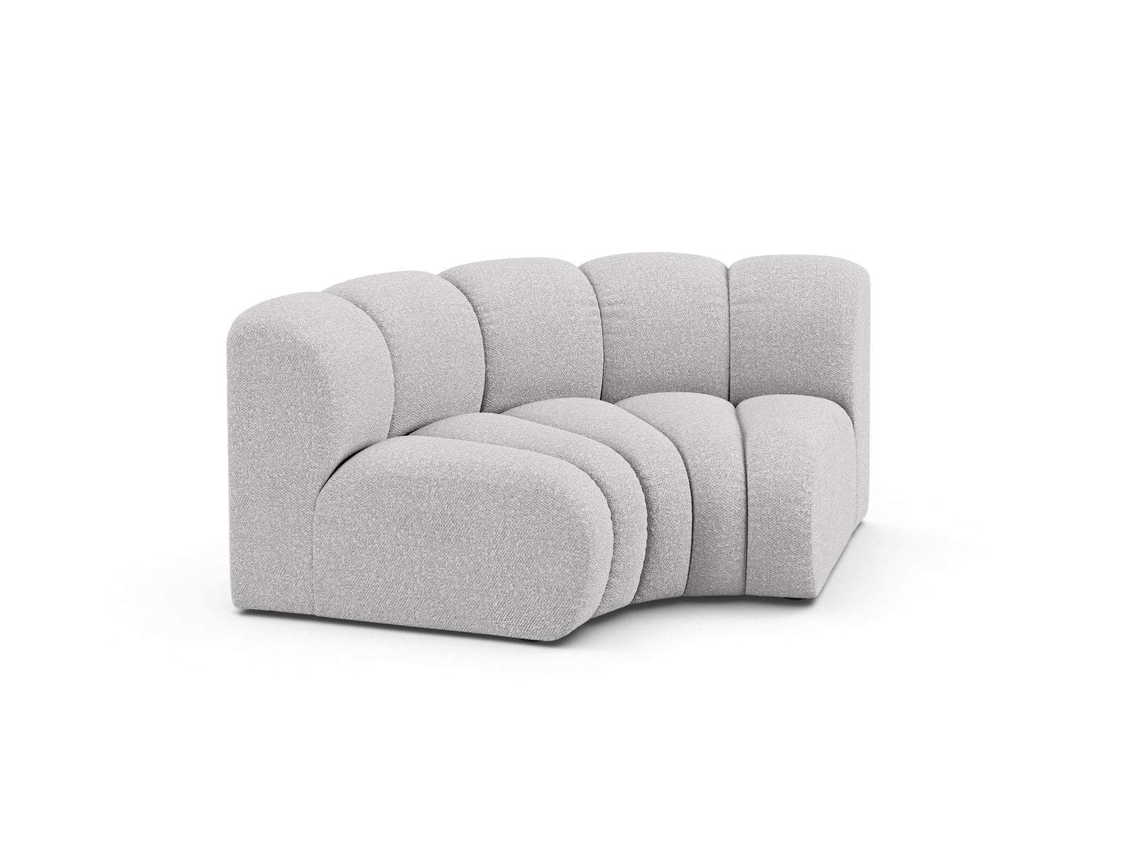 Eleganter Lupine Modul Corner 1 Sitzer in hellem Grau, ideal für stilvolle Wohnräume. Teil der flexiblen Sofaserie von Micadoni.