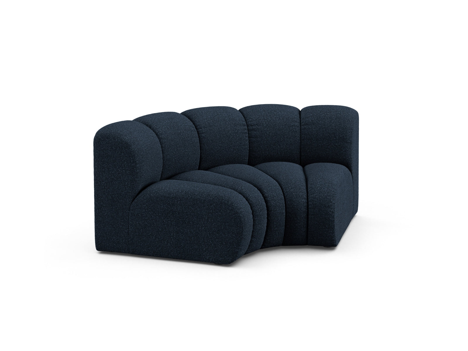 Eleganter Lupine Modul Corner 1 Sitzer in Dunkelblau, ideal für stilvolle Wohnräume. Teil der flexiblen Sofaserie von Micadoni.