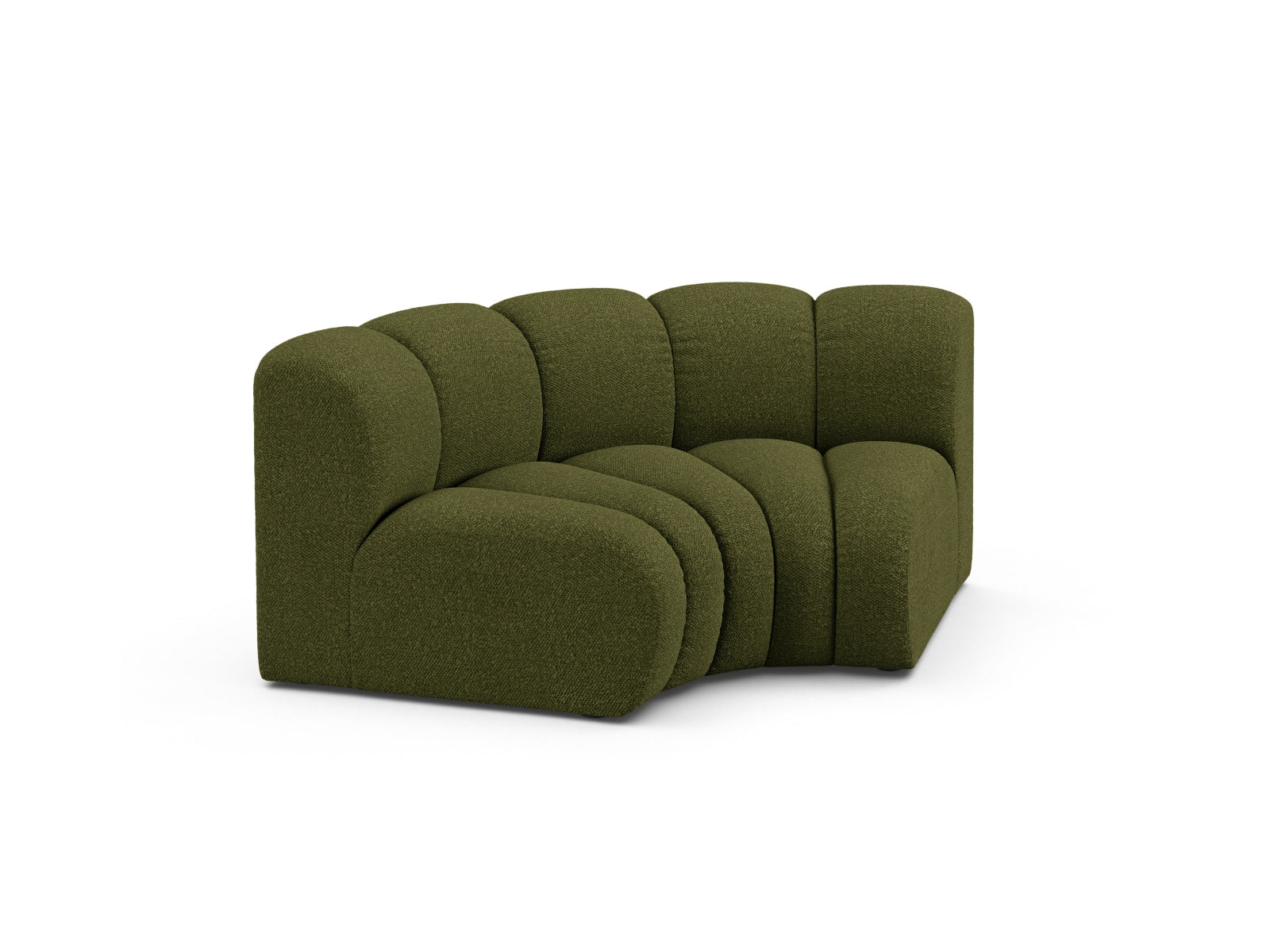 Eleganter Lupine Modul Corner 1 Sitzer in Dunkelolivgrün, ideal für individuelles Sofa-Design von Micadoni, erhältlich bei KAQTU Design AG.