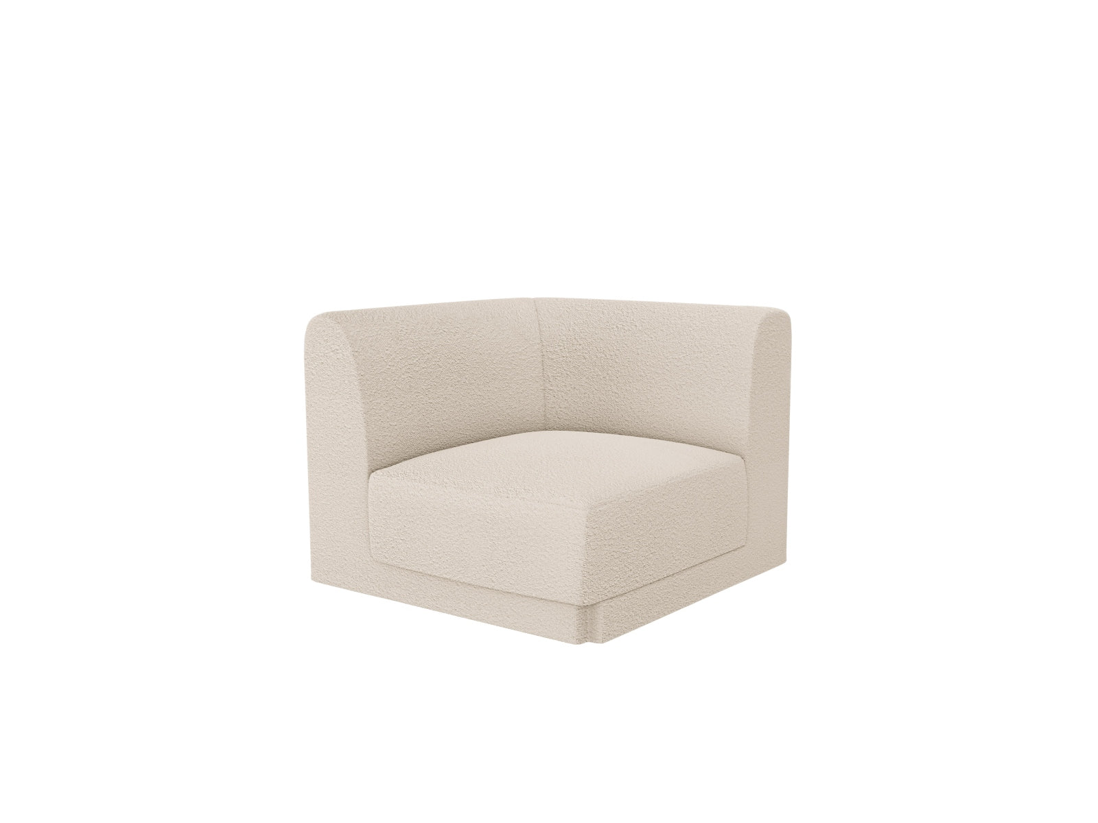 Beige Miley Corner Modul 1 Sitzer von Micadoni, stilvolles und flexibles Sofa-Element für moderne Wohnräume.