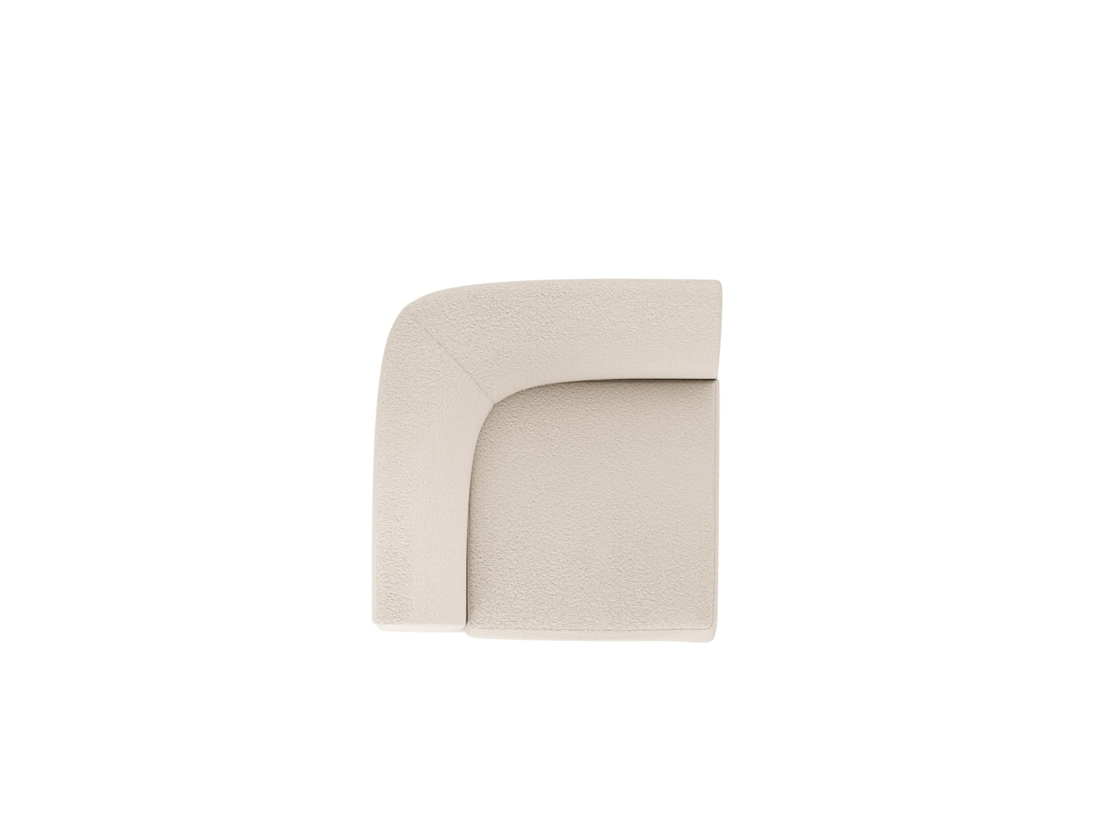 Beige Miley Corner Modul 1 Sitzer von Micadoni, elegantes und anpassbares Sofa-Element für zeitgemäße Inneneinrichtungen.