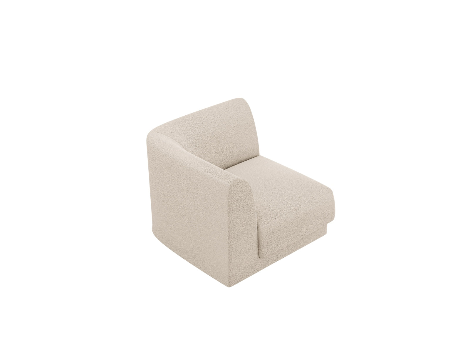 Beige Miley Corner Modul 1 Sitzer von Micadoni, stilvolles Sofa-Element, ideal für individuelle Raumgestaltungen und modernes Wohndesign.