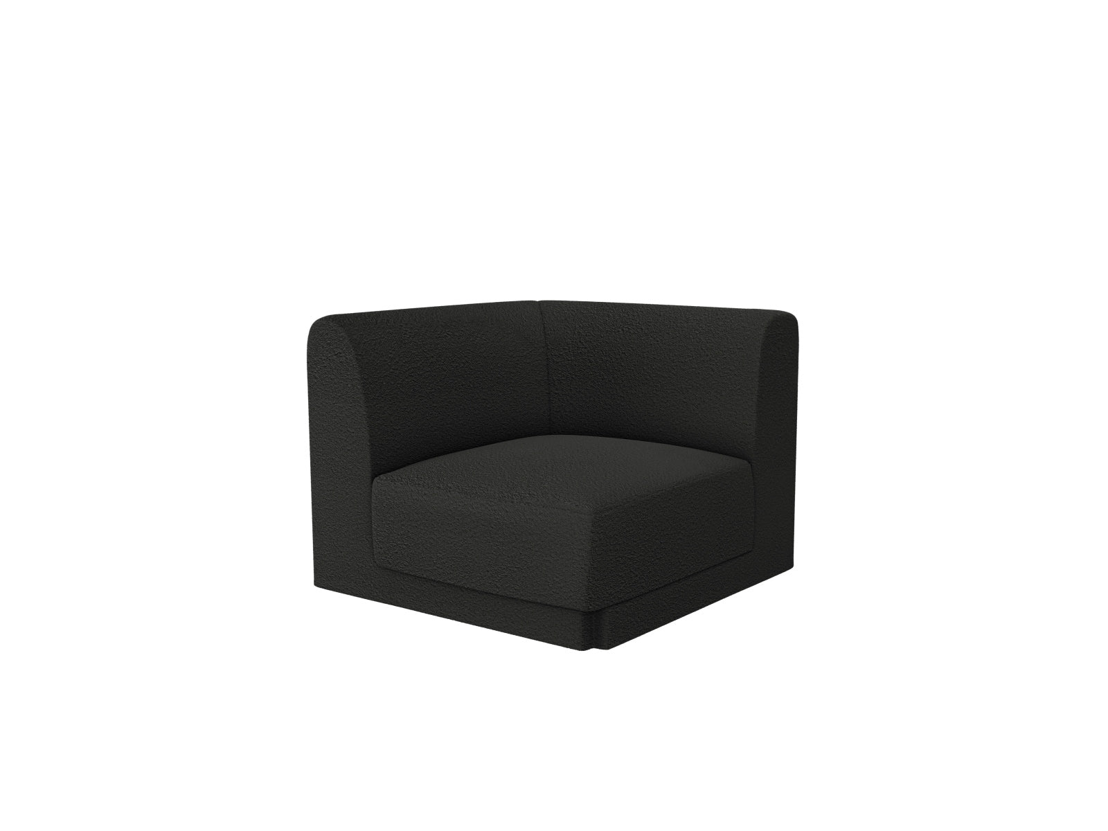Eleganter Miley Corner Modul 1 Sitzer in Schwarz-Baloo, ideal für stilvolle Wohnräume. Teil der vielseitigen Sofaserie von Micadoni.