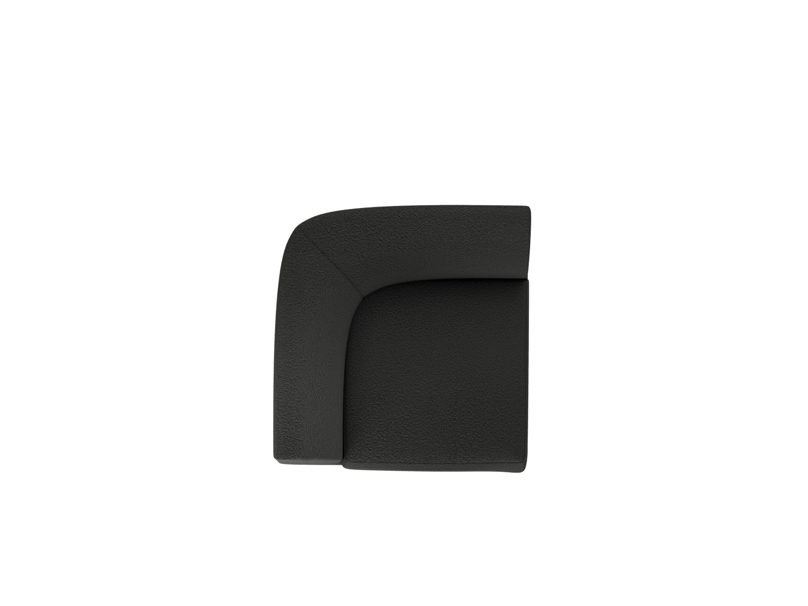 Stylischer Miley Corner Modul 1 Sitzer in edlem Schwarz-Baloo, perfekt für moderne Wohnkonzepte und flexible Raumgestaltungen.