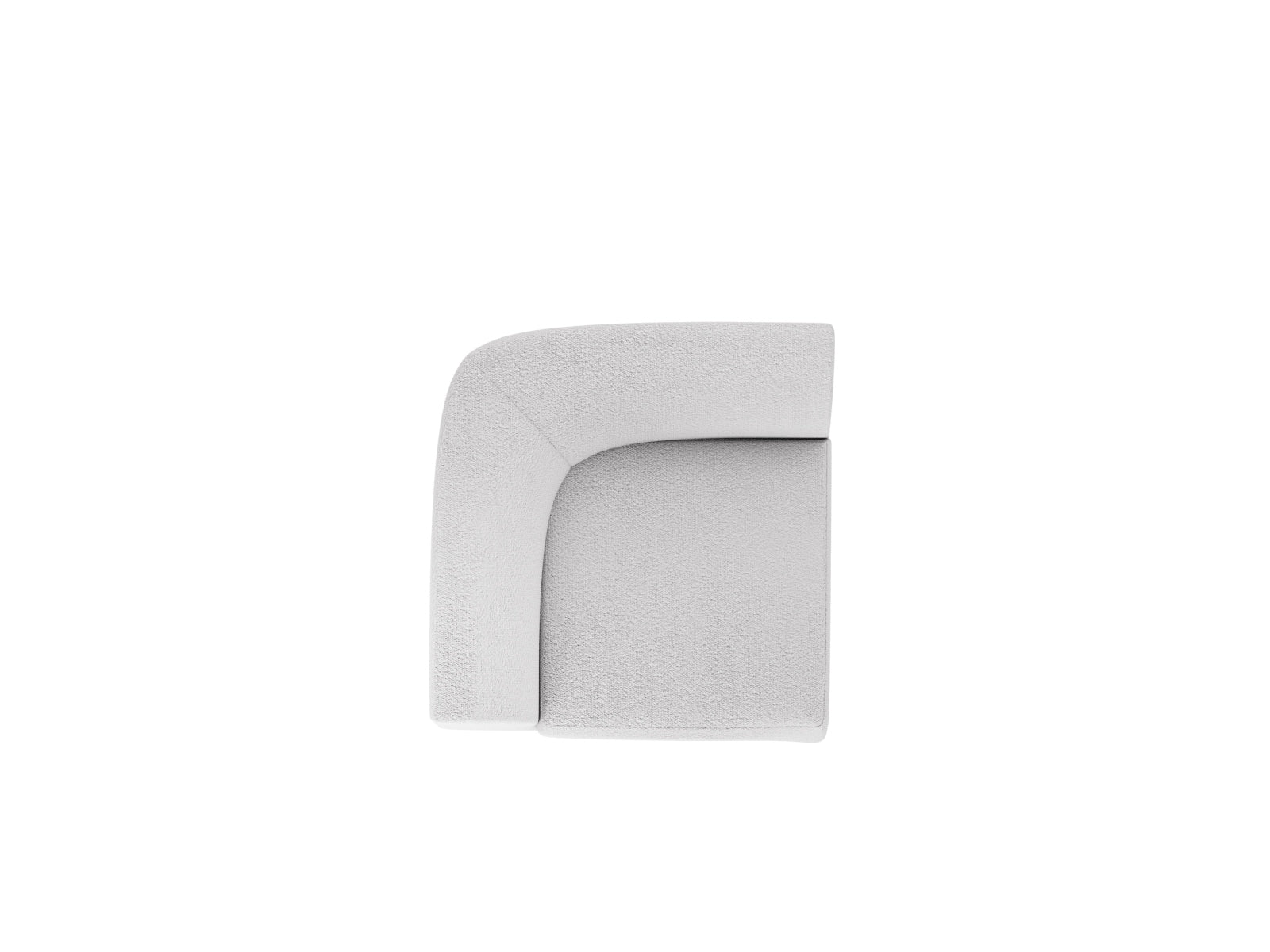 Eleganter Miley Corner Modul 1 Sitzer in sanftem Grau, perfekt für zeitgemäße Inneneinrichtungen. Teil der vielseitigen Micadoni Sofaserie.