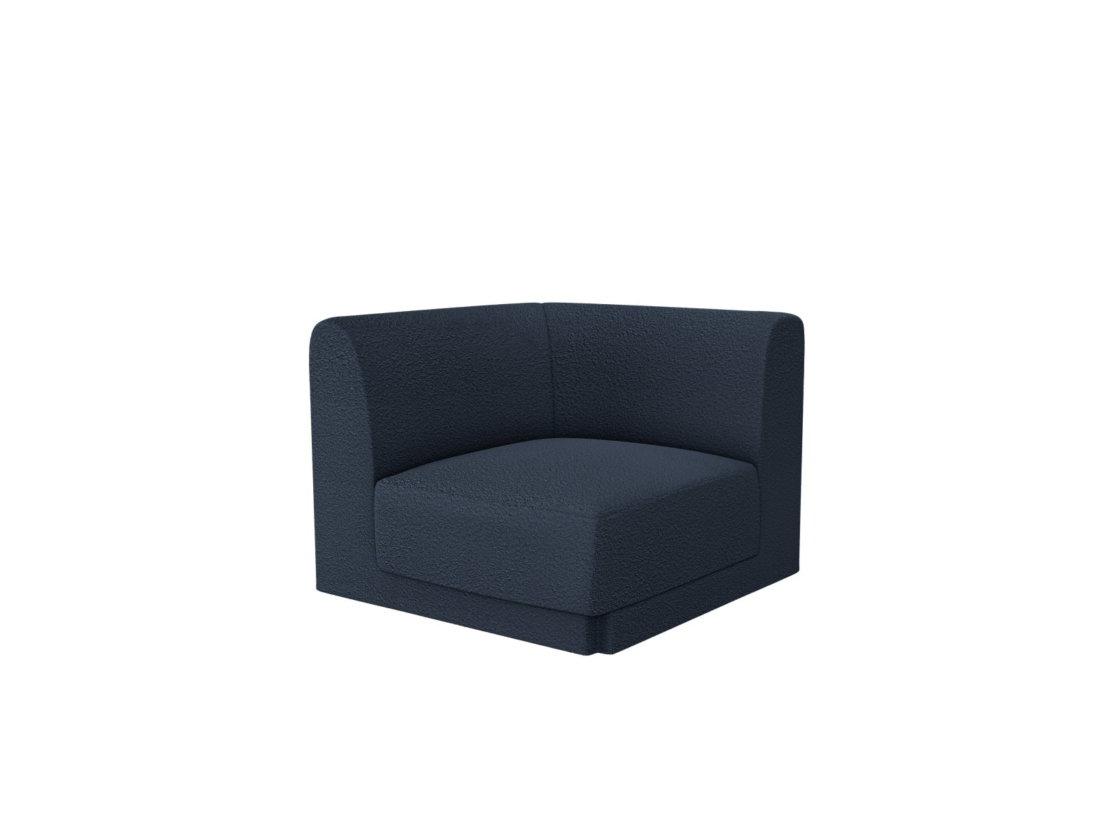 Eleganter Miley Corner Modul 1 Sitzer in Dunkelblau, ideal für stilvolle Wohnräume. Teil der flexiblen Sofaserie von Micadoni.