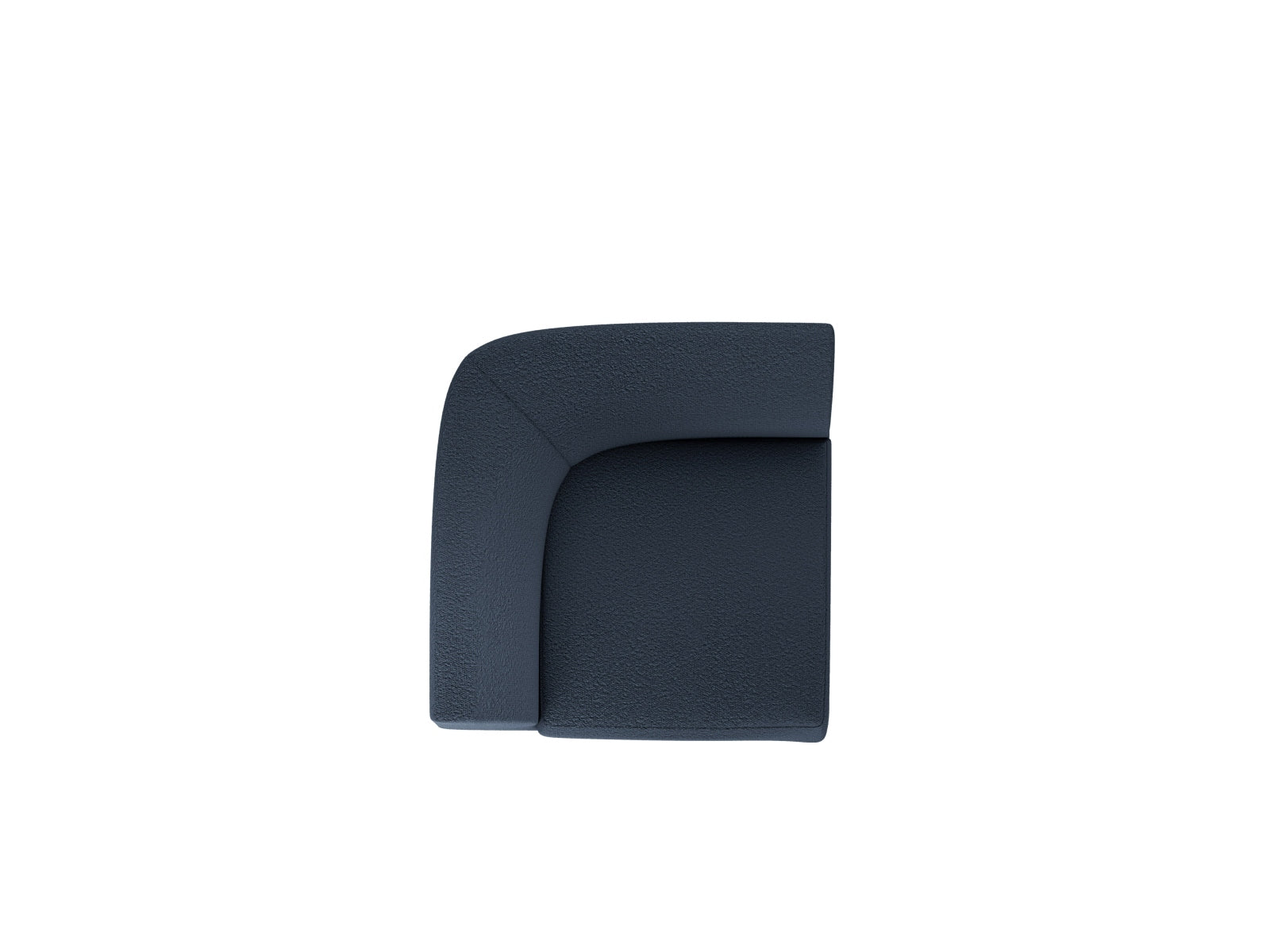 Modularer 1-Sitzer Miley Corner in tiefem Blau, perfekt für moderne Wohnkonzepte und vielseitige Raumgestaltungen.
