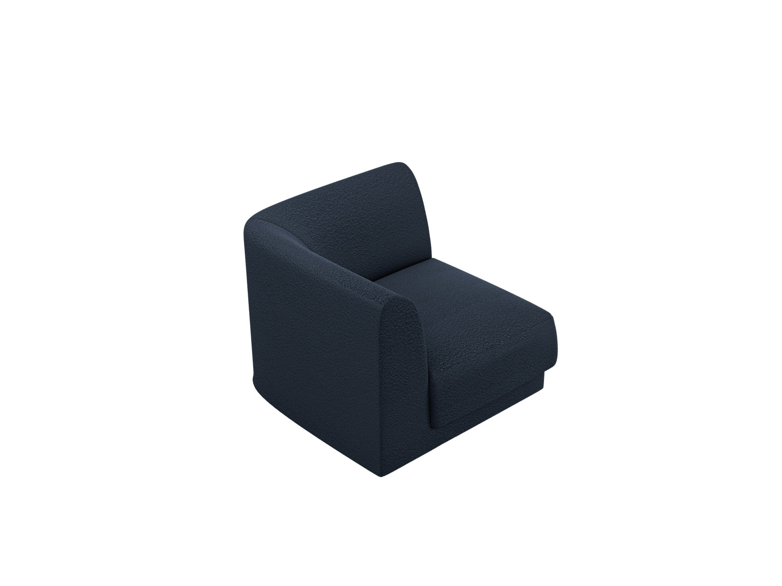 Eleganter Miley Corner 1-Sitzer in stilvollem Dunkelblau, ideal für kreative Raumlösungen und zeitgemäße Einrichtungsideen.
