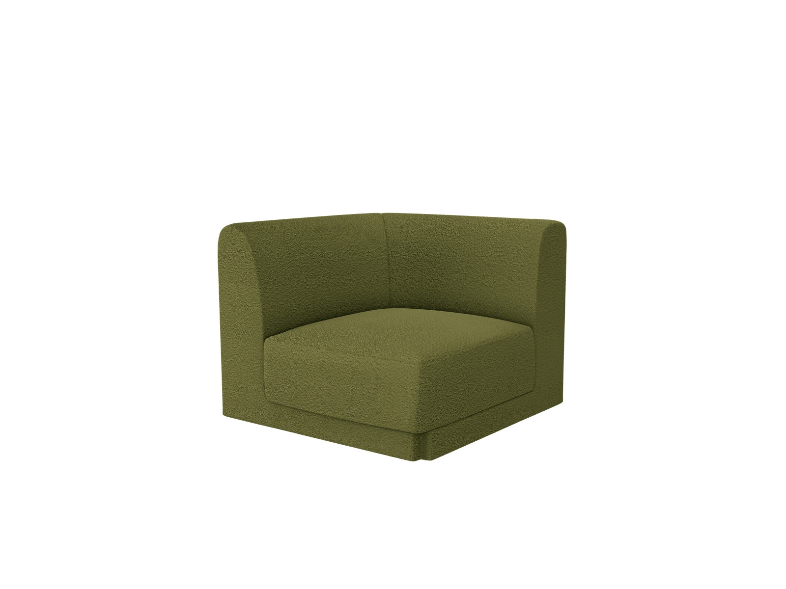 Miley Corner Modul 1 Sitzer in Dunkelolivgrün, stilvolles modulares Sofa von Micadoni, ideal für moderne Wohnräume.