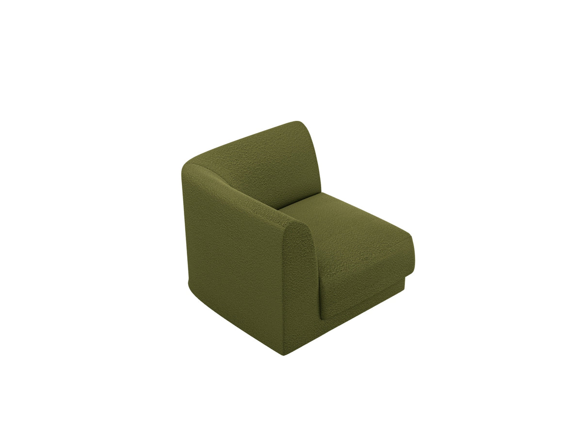 Miley Corner Modul 1 Sitzer in Dark Olive Green-Baloo präsentiert im Onlineshop von KAQTU Design AG. Modulares Sofa ist von Micadoni
