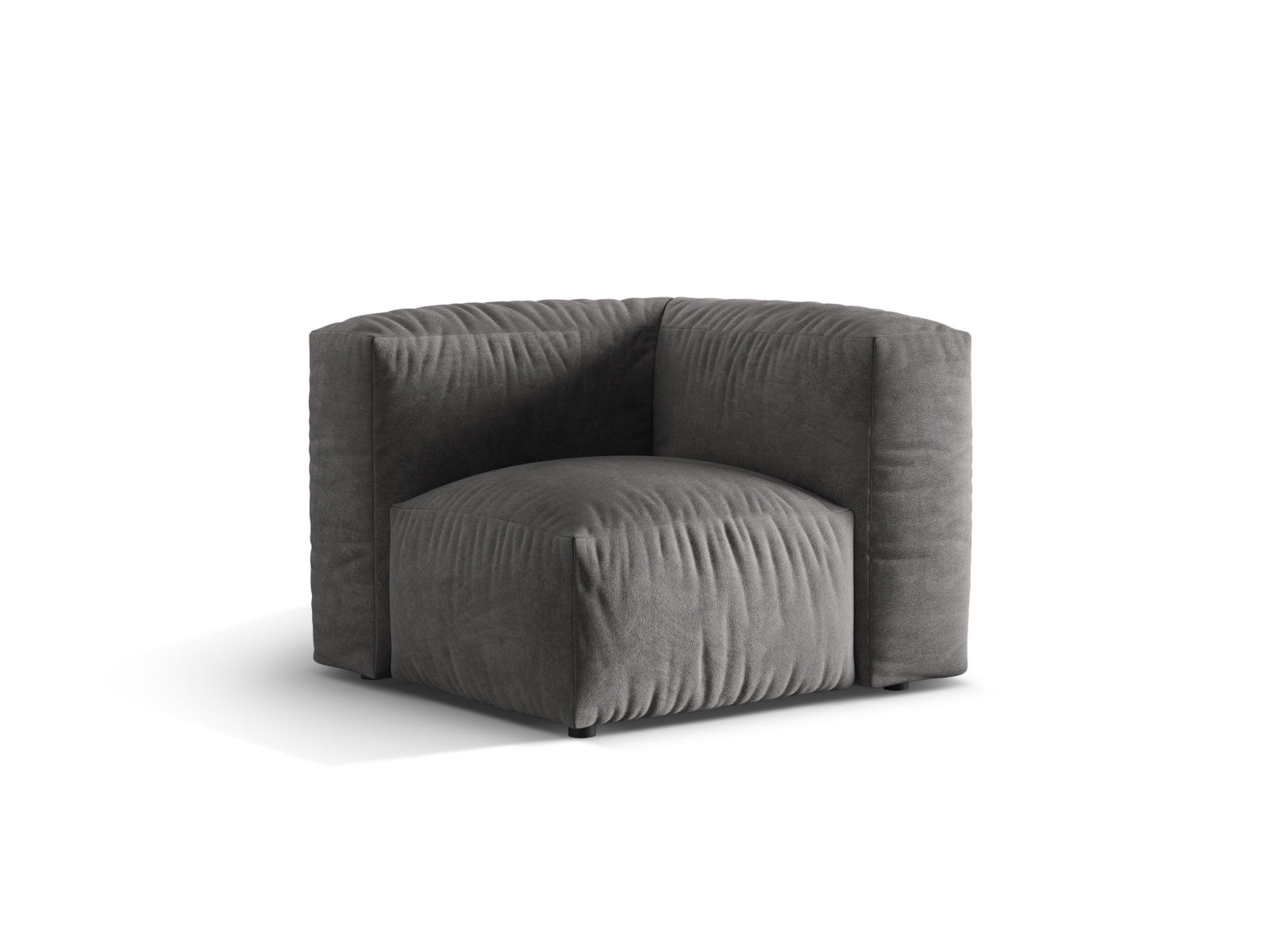 Eleganter Martina Modul Armless 1 Sitzer in stilvollem Grau, ideal für kreative Raumgestaltungen und komfortable Rückzugsorte.