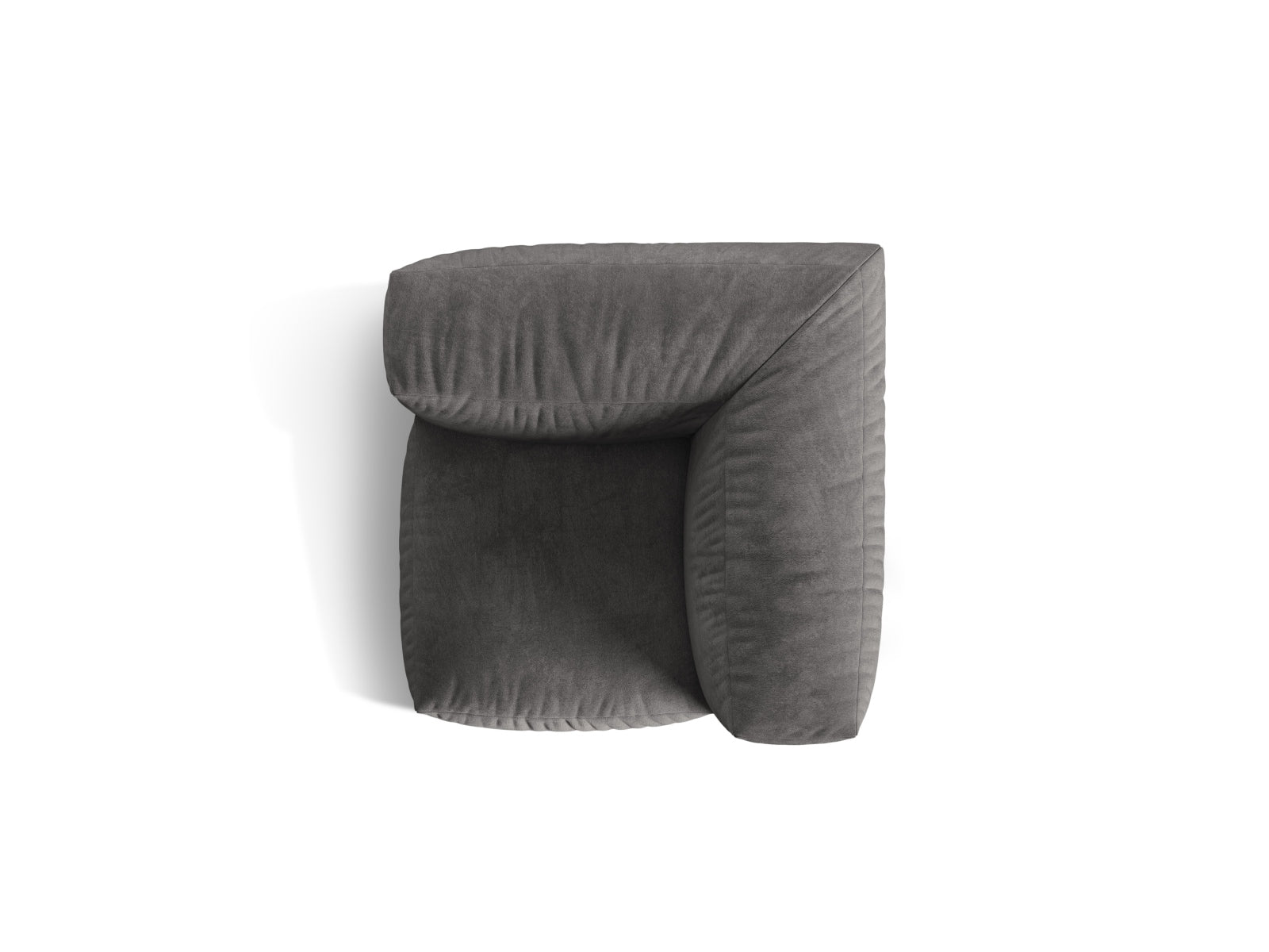 Eleganter Martina Modul Armless 1 Sitzer in stilvollem Grau, ideal für kreative Raumgestaltungen und komfortable Rückzugsorte.