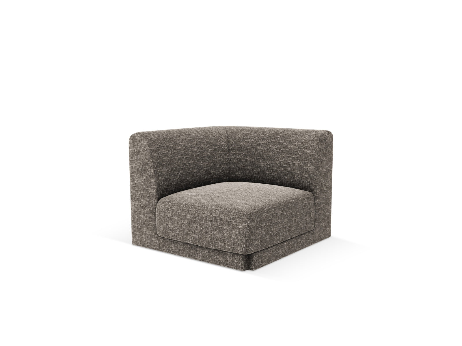 Stylischer Miley Corner Modul 1 Sitzer in elegantem Grau, ideal für moderne Wohnräume. Teil der flexiblen Sofaserie von Micadoni.