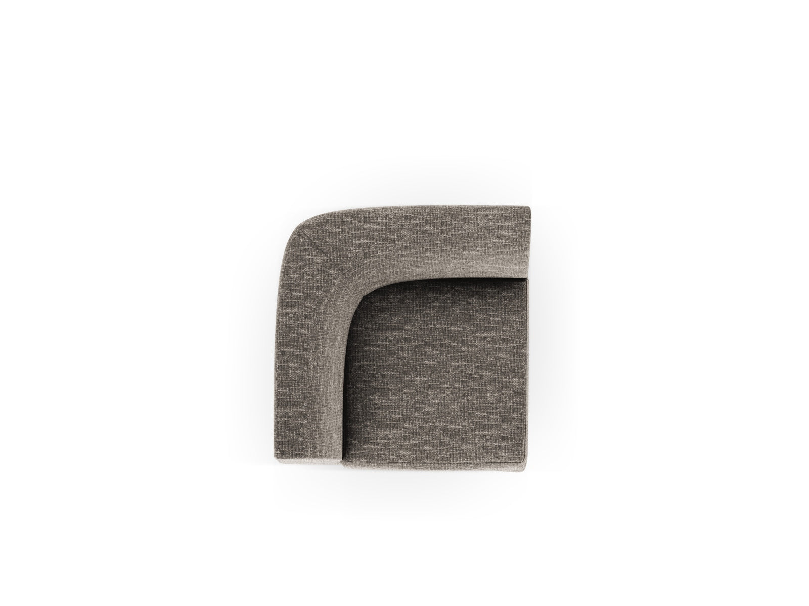 Stylischer Miley Corner Modul 1 Sitzer in modernem Grau, ideal für kreative Raumgestaltungen und gemütliche Sitzgelegenheiten.