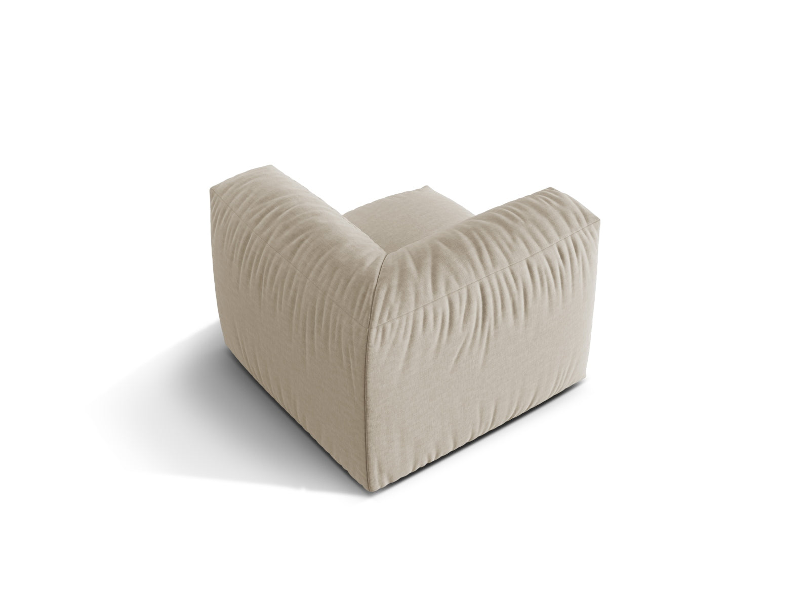 Moderner Martina Modul Armless 1 Sitzer in sanftem Beige, perfekt für kreative Raumlösungen und zeitgemäße Einrichtungsideen.