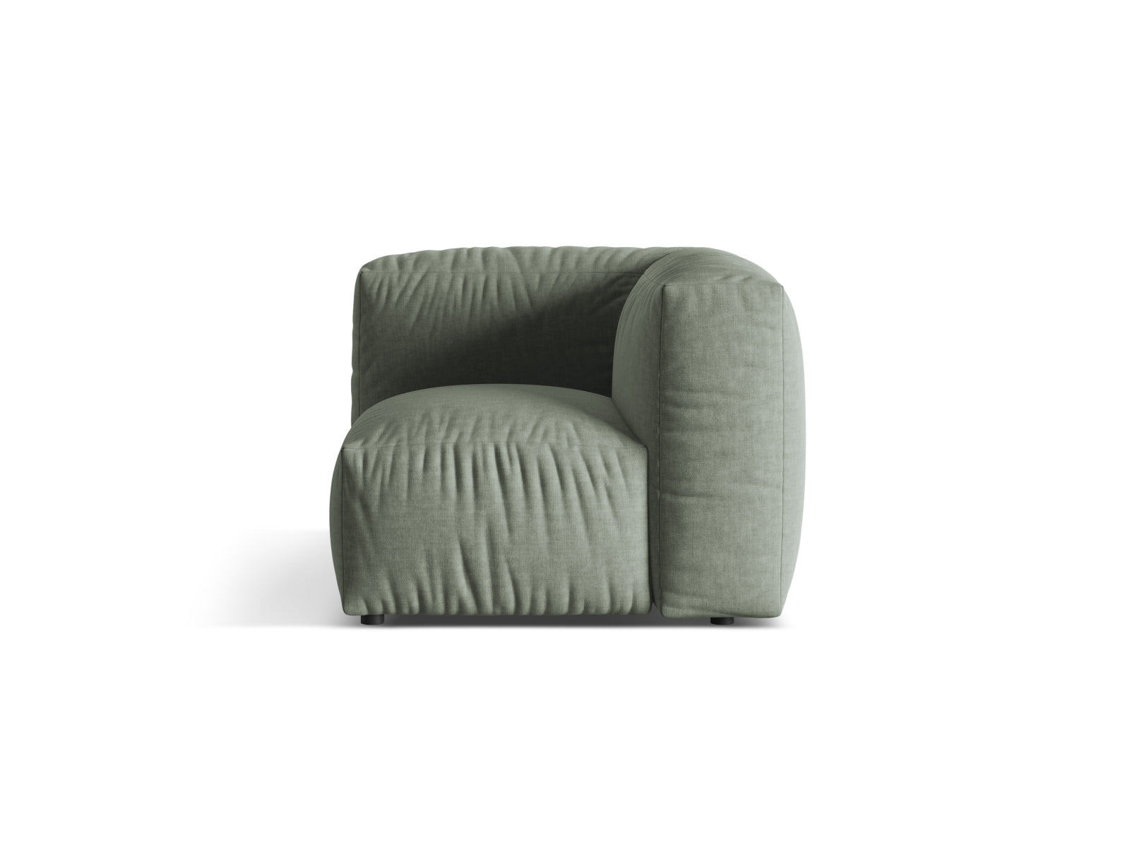 Stylischer Martina Modul Armless 1 Sitzer in ansprechendem Moosgrün, perfekt für kreative Raumkonzepte und zeitgemäße Einrichtung.