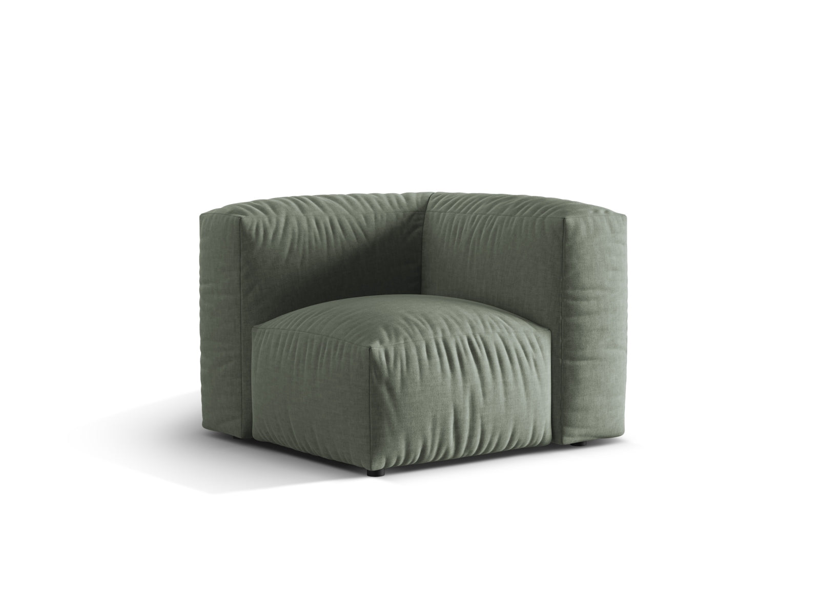 Eleganter Martina Modul Armless 1 Sitzer in trendigem Moosgrün, ideal für moderne Wohnräume und vielseitige Gestaltungsmöglichkeiten.