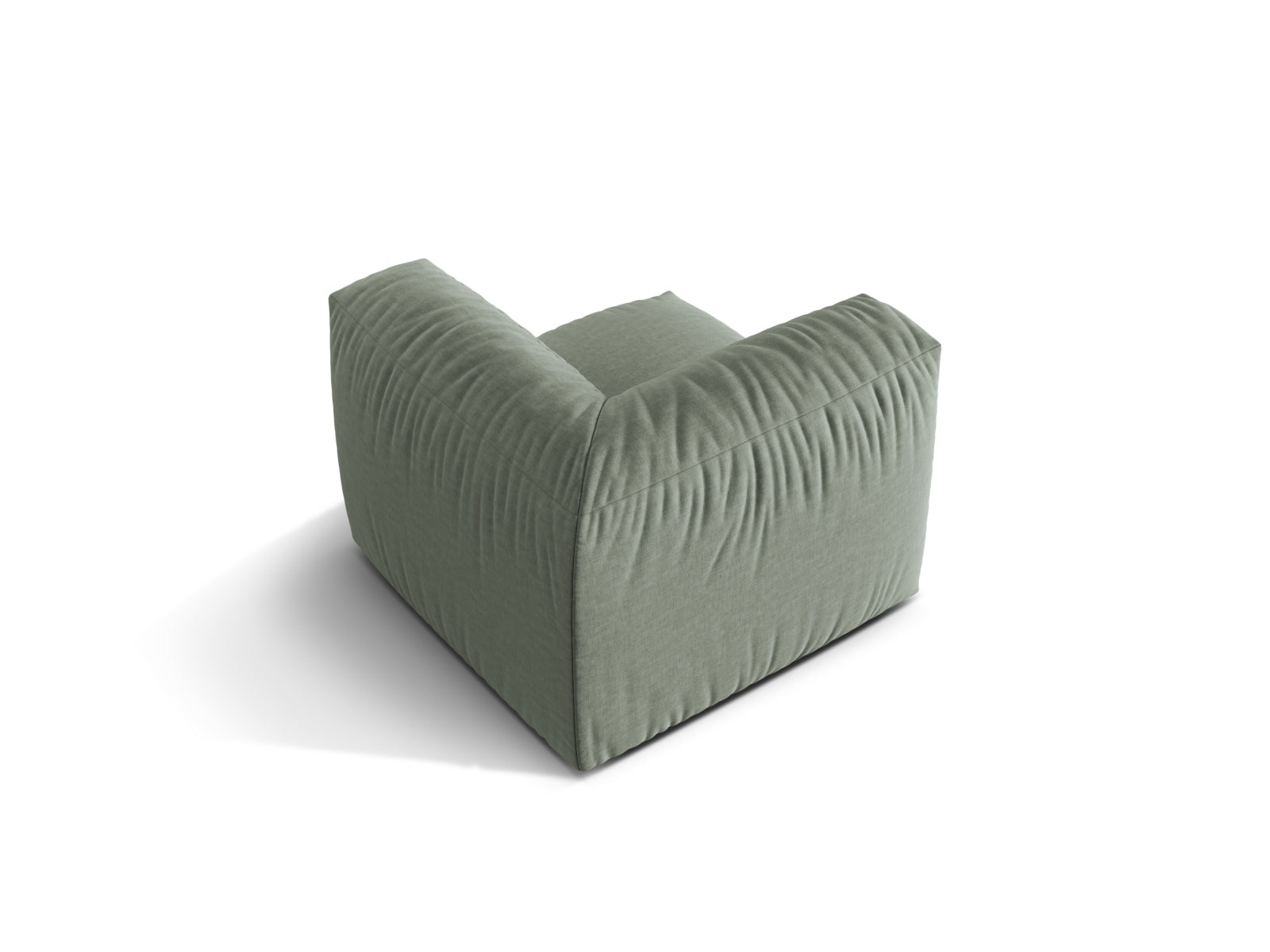 Stylischer Martina Modul Armless 1 Sitzer in ansprechendem Moosgrün, perfekt für kreative Raumkonzepte und zeitgemäße Einrichtung.