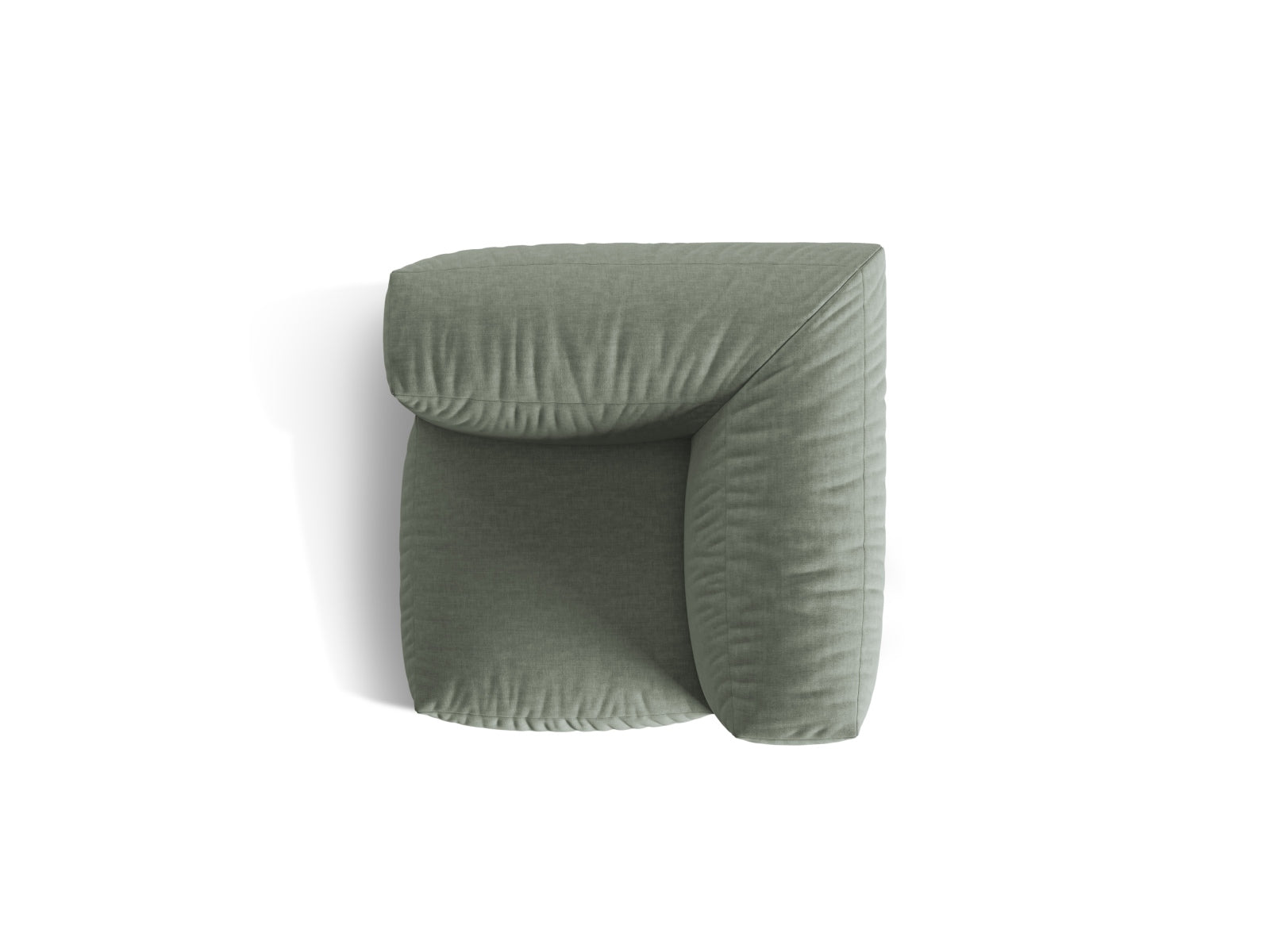 Eleganter Martina Modul Armless 1 Sitzer in trendigem Moosgrün, ideal für moderne Wohnräume und flexible Gestaltungsmöglichkeiten.