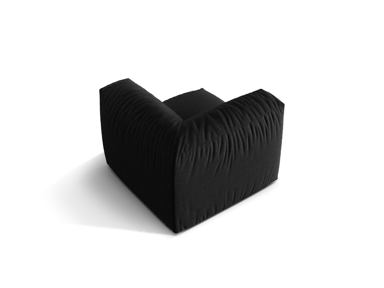 Moderner Martina Modul Armless 1 Sitzer in klassischem Schwarz, perfekt für vielseitige Wohnräume und gemütliche Entspannung.