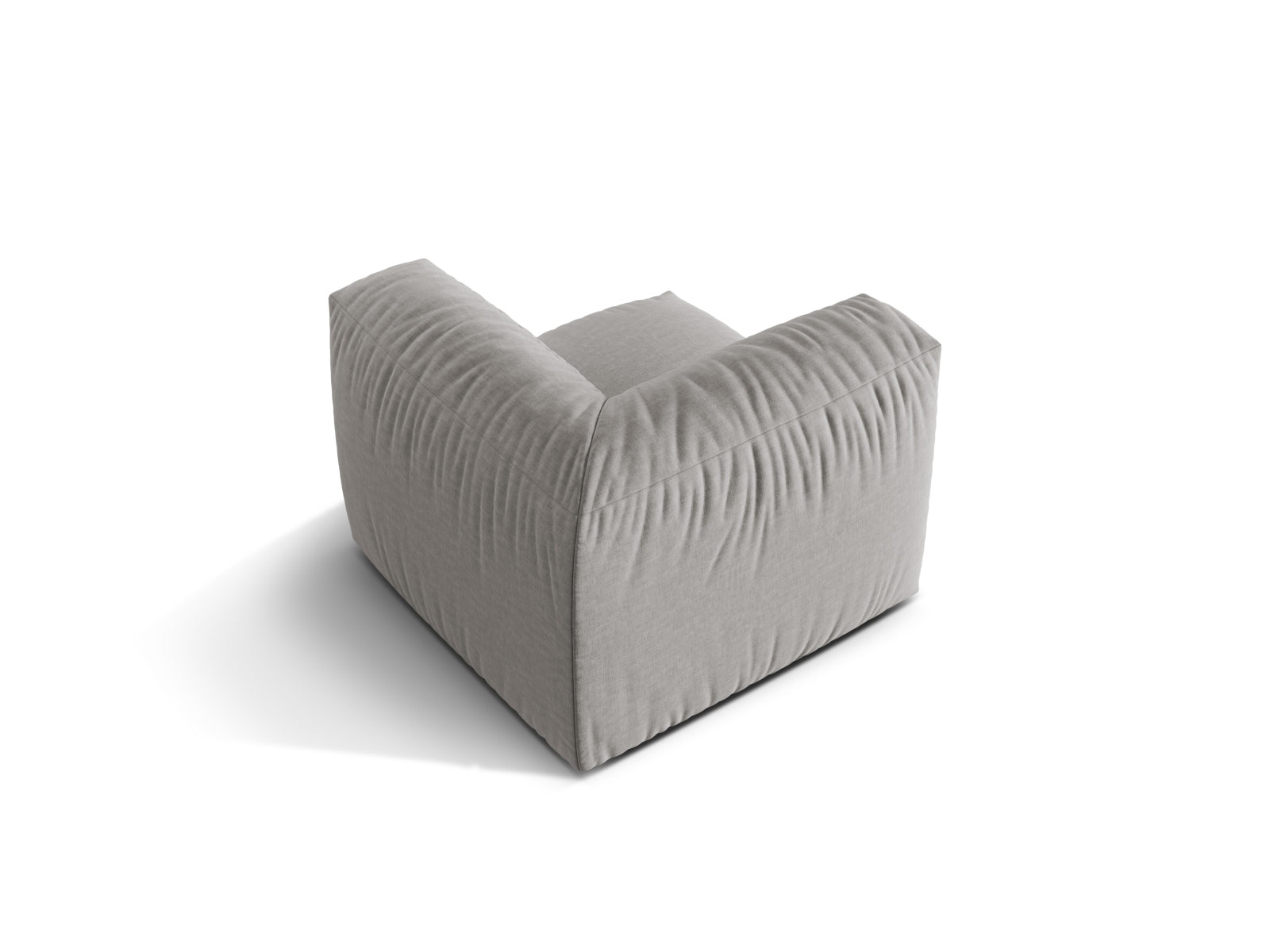 Eleganter Martina Modul Armless 1 Sitzer in neutralem Grau, ideal für kreative Raumgestaltungen und gemütliche Entspannungsmomente.