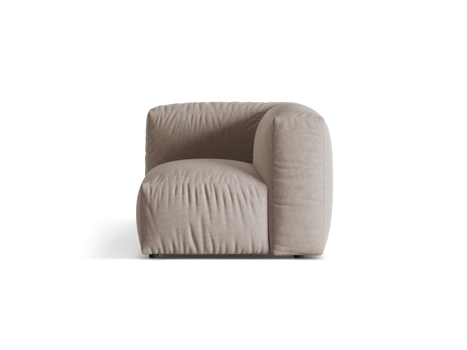 Moderner Martina Modul Armless 1 Sitzer in edlem Dunkelbeige, perfekt für kreative Raumgestaltungen und gemütliche Stunden.