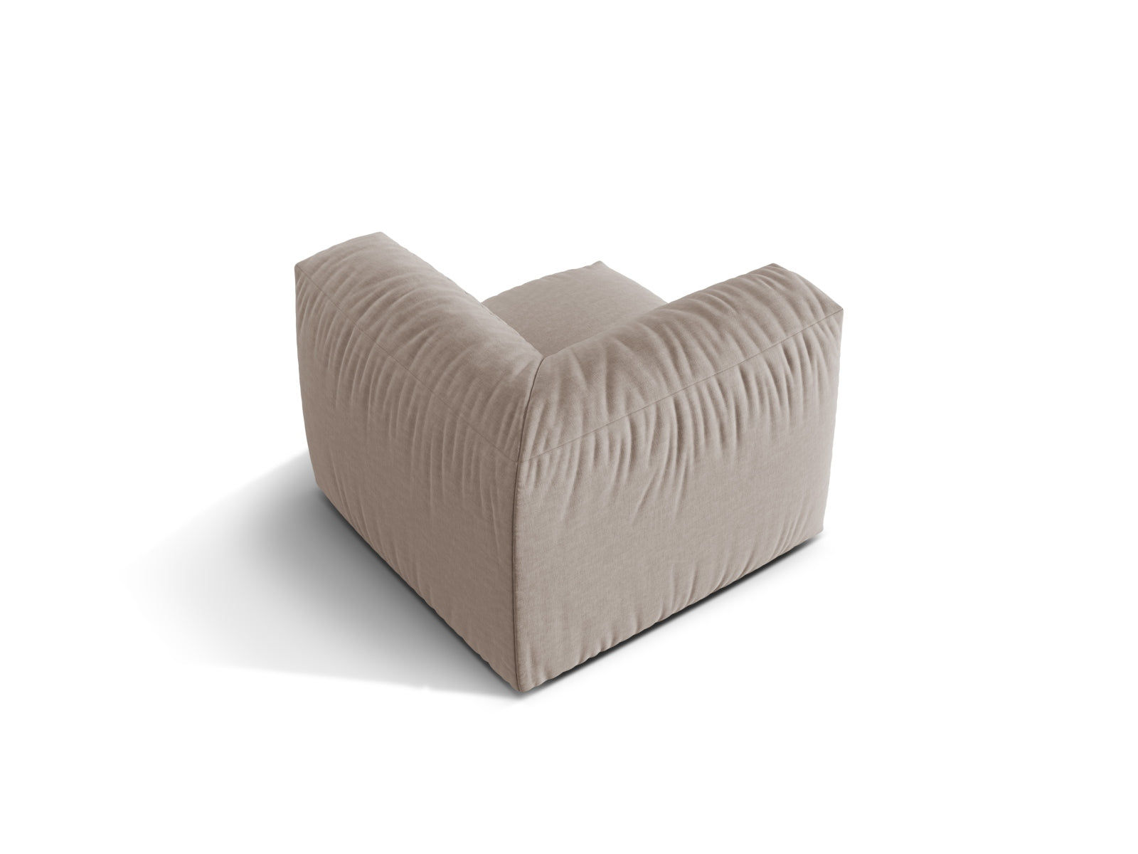 Moderner Martina Modul Armless 1 Sitzer in edlem Dunkelbeige, perfekt für flexible Raumgestaltungen und gemütliche Stunden.