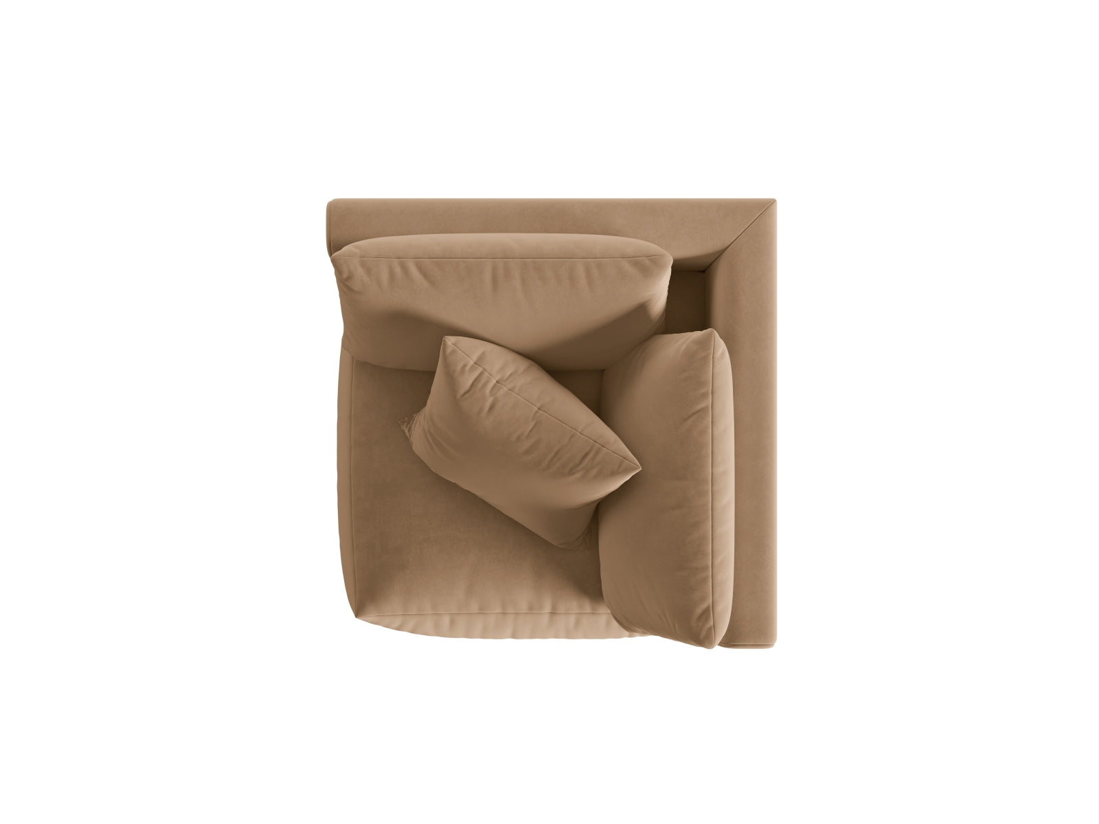 Eleganter Chris Velour Modul-Ecksofa 1-Sitzer in Sand-Casino, ideal für stilvolle und flexible Wohnkonzepte.