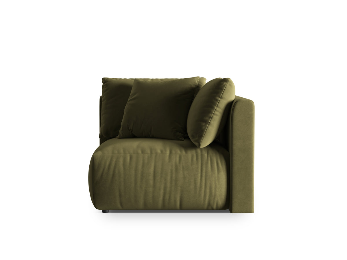Chris Velour Modul Corner 1 Sitzer in Light Green-Casino präsentiert im Onlineshop von KAQTU Design AG. Modulares Sofa ist von Micadoni
