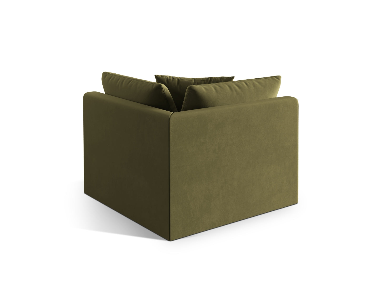Stylischer Chris Velour Modul Corner 1 Sitzer in zartem Hellgrün, perfekt für moderne Wohnkonzepte und individuelle Sitzlösungen.