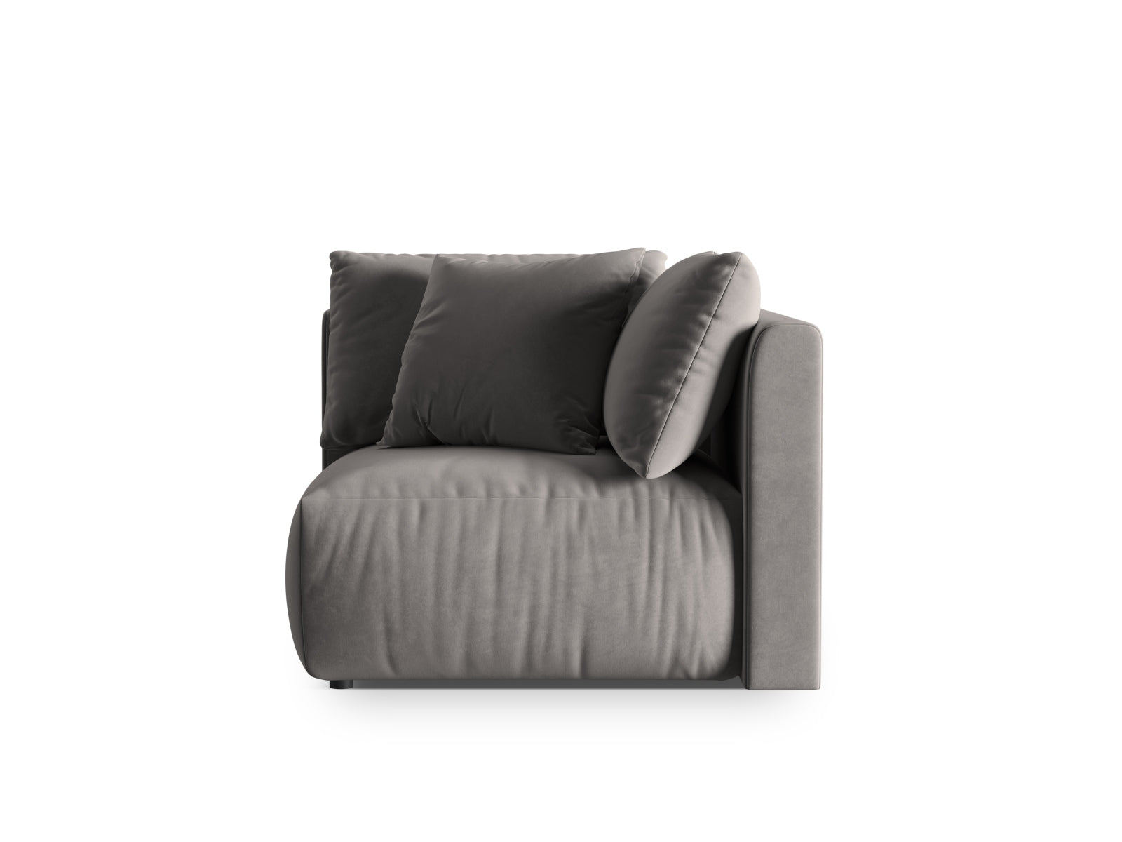 Chris Velour Modul Corner 1 Sitzer in Grey präsentiert im Onlineshop von KAQTU Design AG. Modulares Sofa ist von Micadoni
