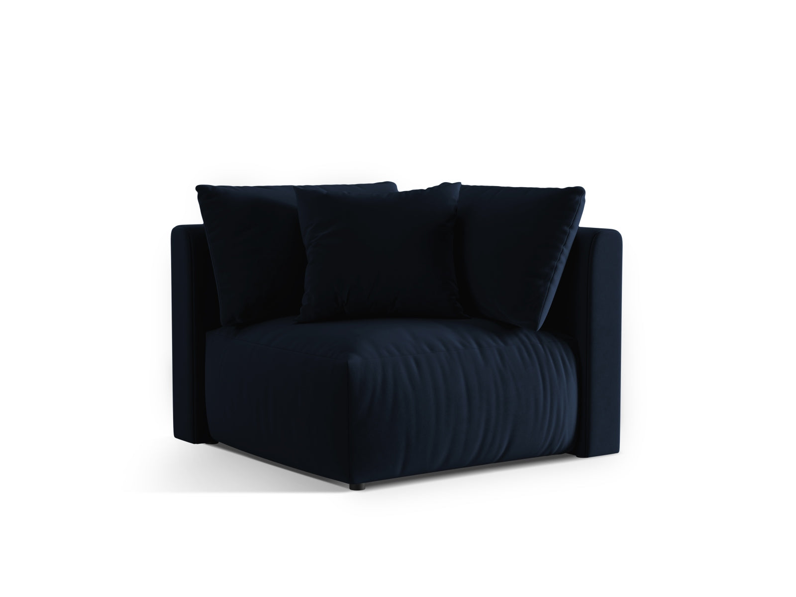 Eleganter Chris Velour Modul Corner 1 Sitzer in Royal Blue-Casino, ideal für stilvolle Wohnräume und vielseitige Sofa-Arrangements.