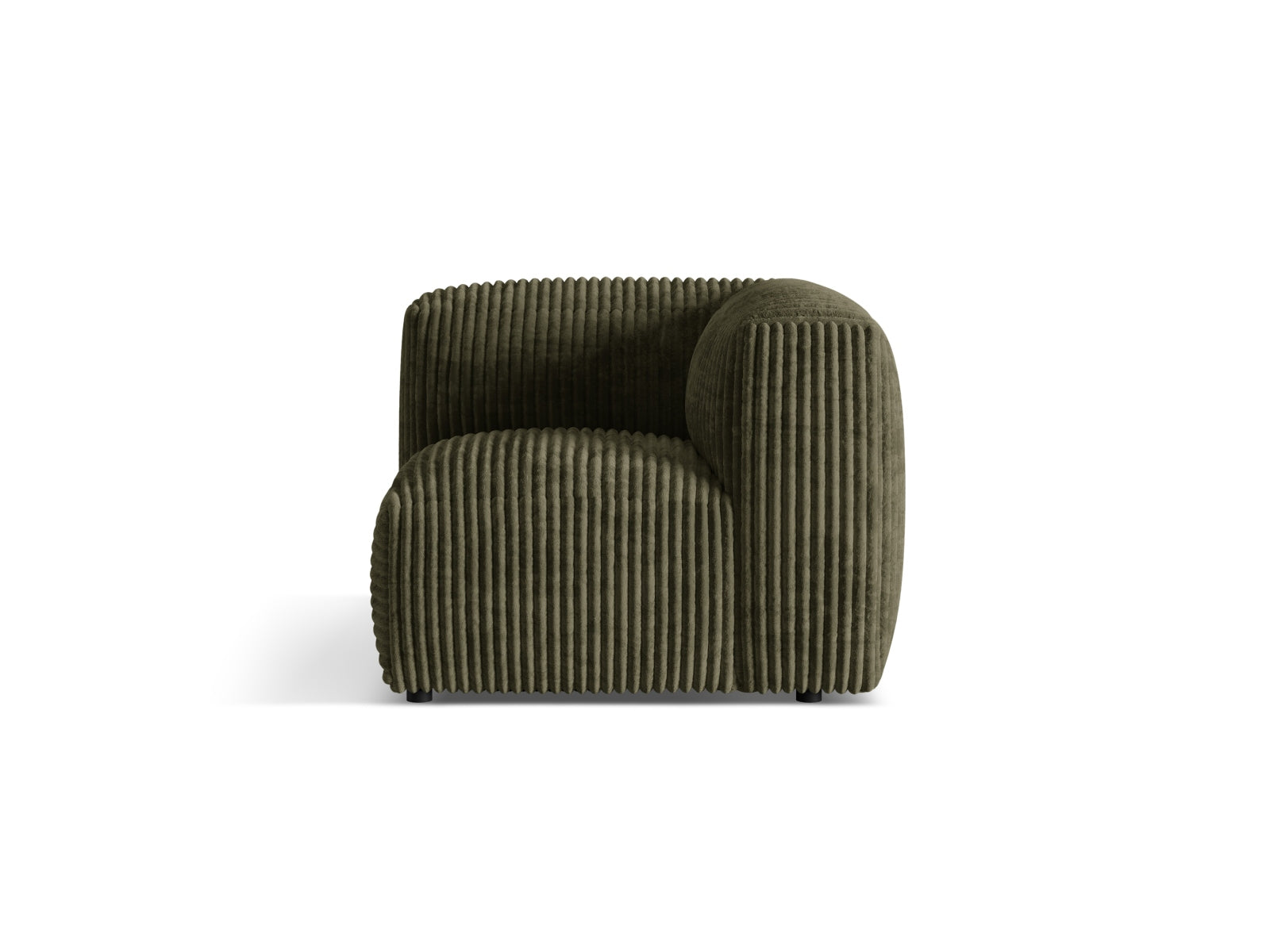 Stylischer Martina Modul Armless 1 Sitzer in modernem Moosgrün, perfekt für kreative Raumgestaltungen und entspannte Auszeiten.