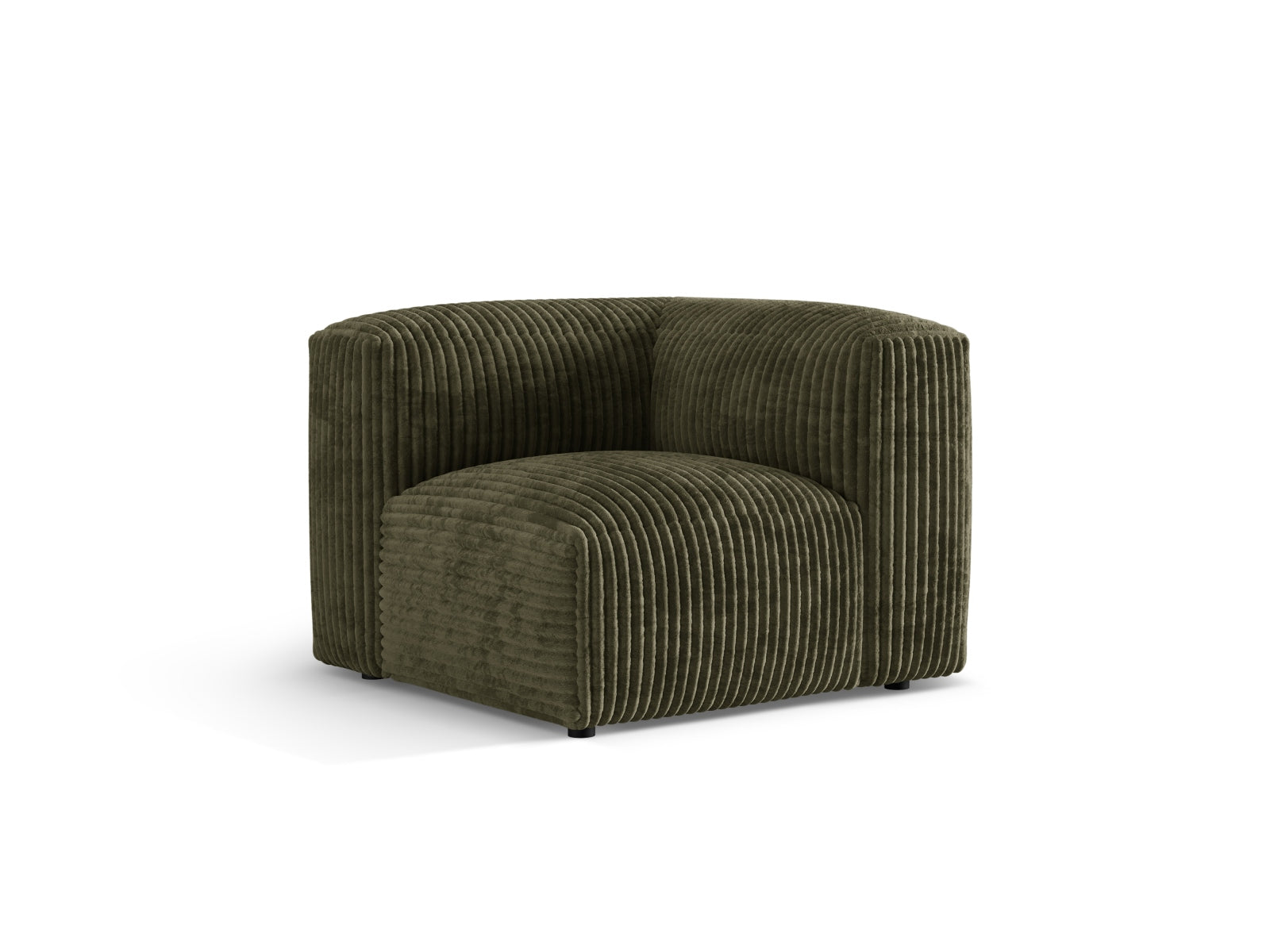 Eleganter Martina Modul Armless 1 Sitzer in trendigem Moosgrün, ideal für stilvolle Wohnkonzepte und gemütliche Entspannungsmomente.