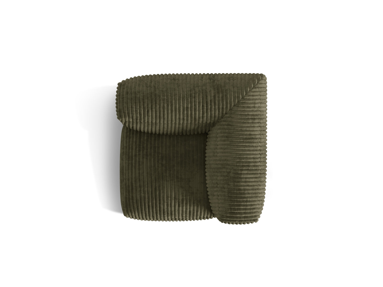 Eleganter Martina Modul Armless 1 Sitzer in trendigem Moosgrün, ideal für stilvolle Wohnkonzepte und gemütliche Entspannung.