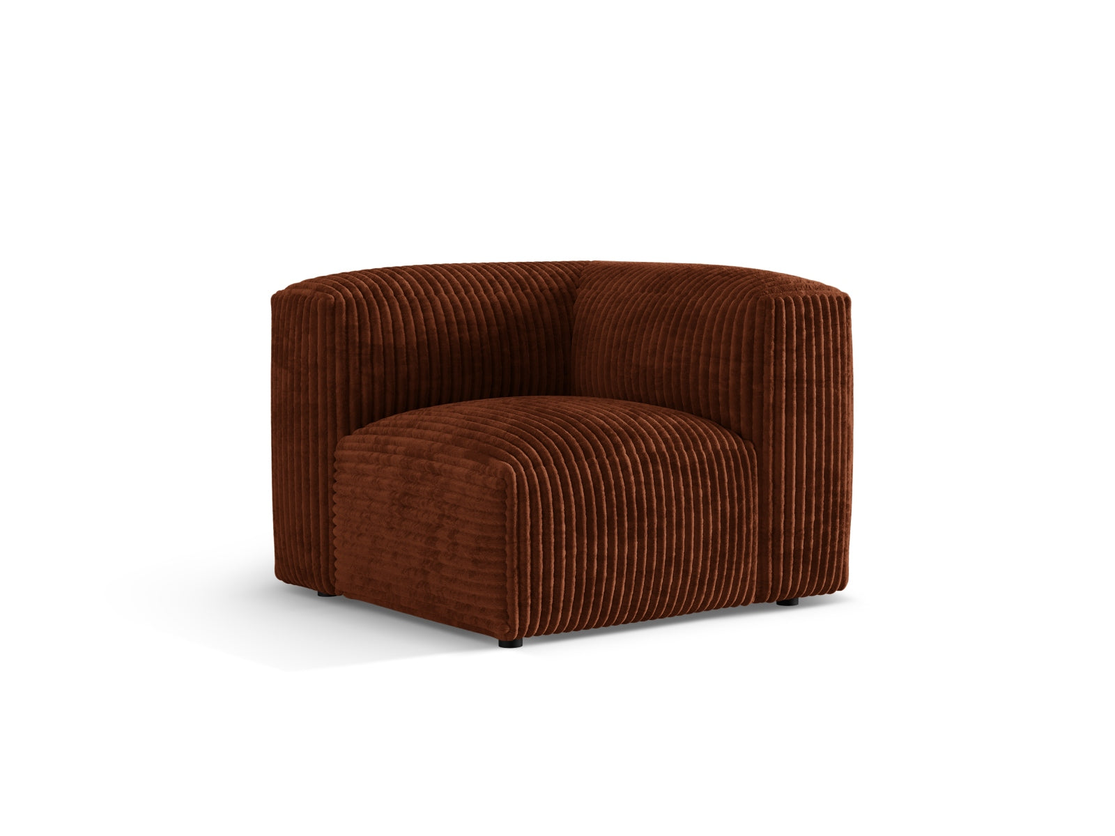 Eleganter Martina Modul Armless 1 Sitzer in warmem Ziegelrot, ideal für moderne Wohnräume und gemütliche Entspannungsecken.