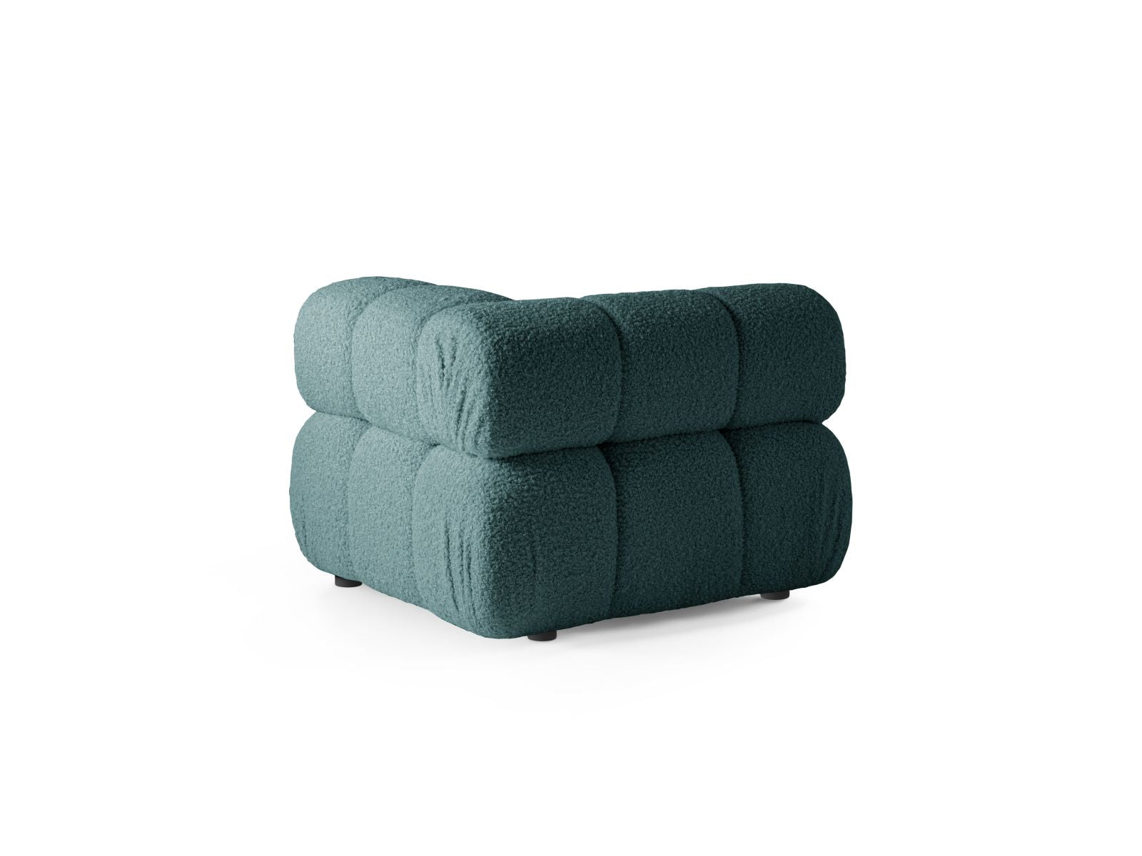 Elegantes 1-Sitzer Eckmodul Bellis in trendigem Petrol, ideal für individuelle Sofa-Layouts und stilvolle Einrichtungsideen.